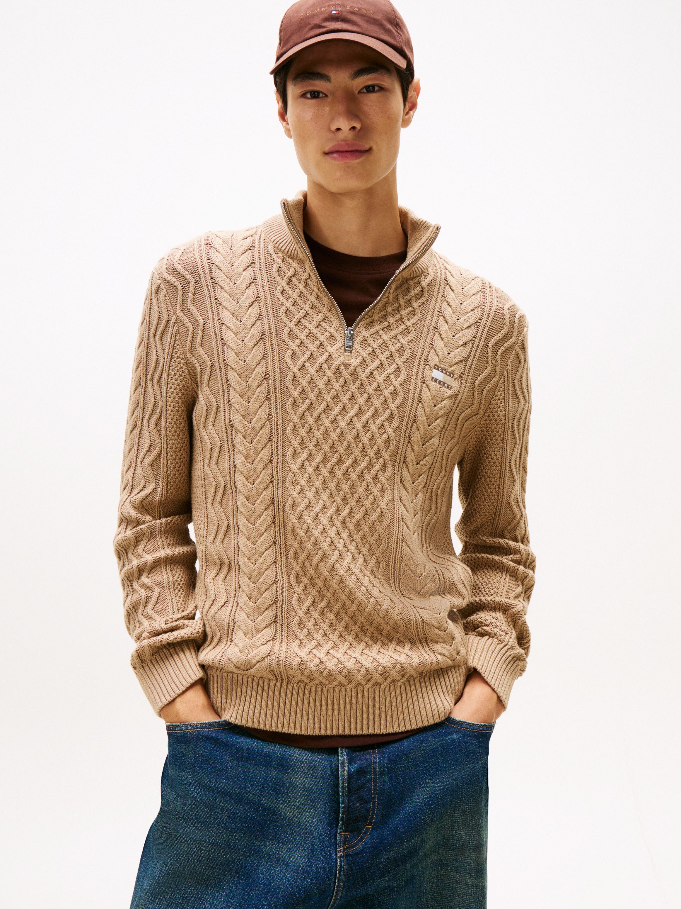 Tommy Jeans Strickpullover Troyer-Kragen mit Reißverschluss, günstig online kaufen