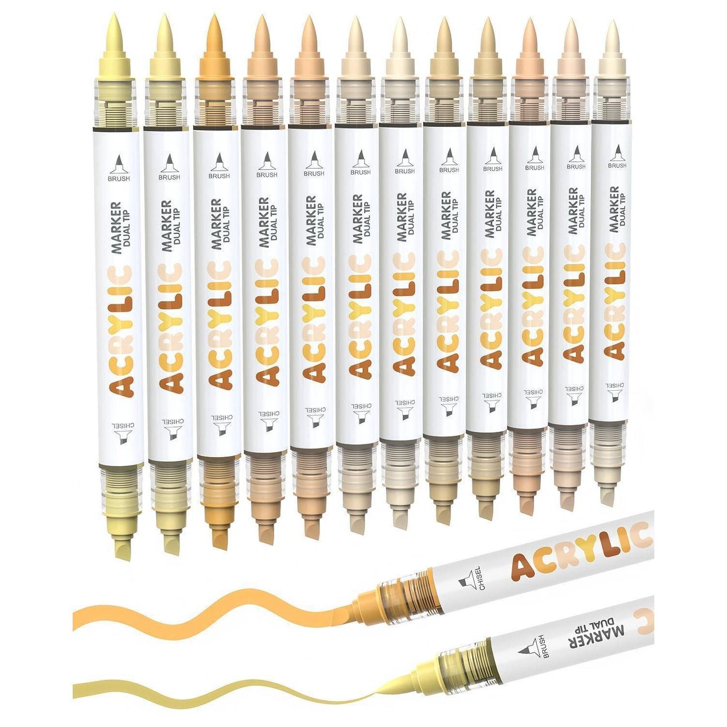 LuxusKollektion Marker Acrylfarbenmarker 12er Set Braun Pro Color