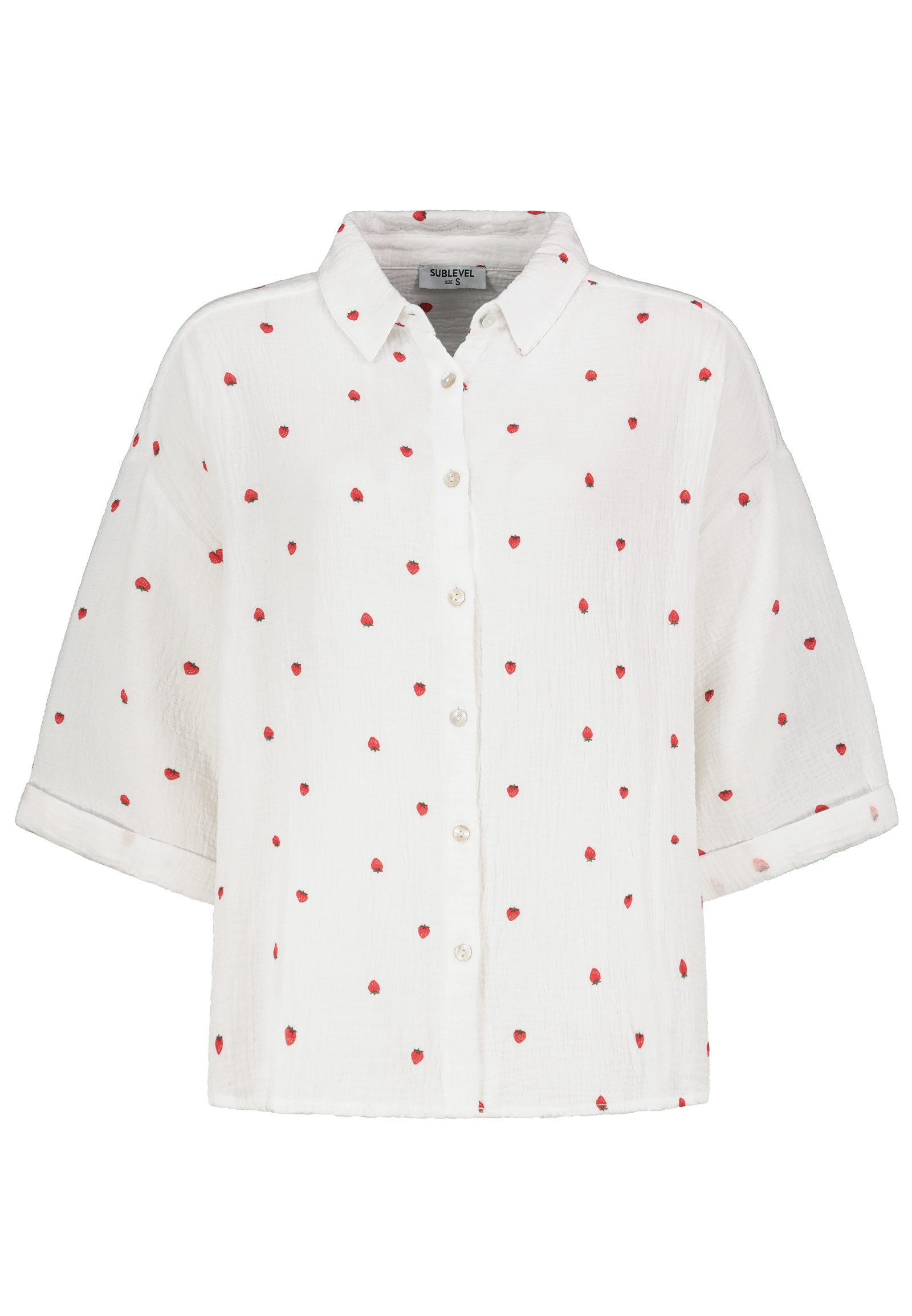 SUBLEVEL Blusenshirt Trendiges Design mit Leo Muster und Knöpfen Print Shir günstig online kaufen