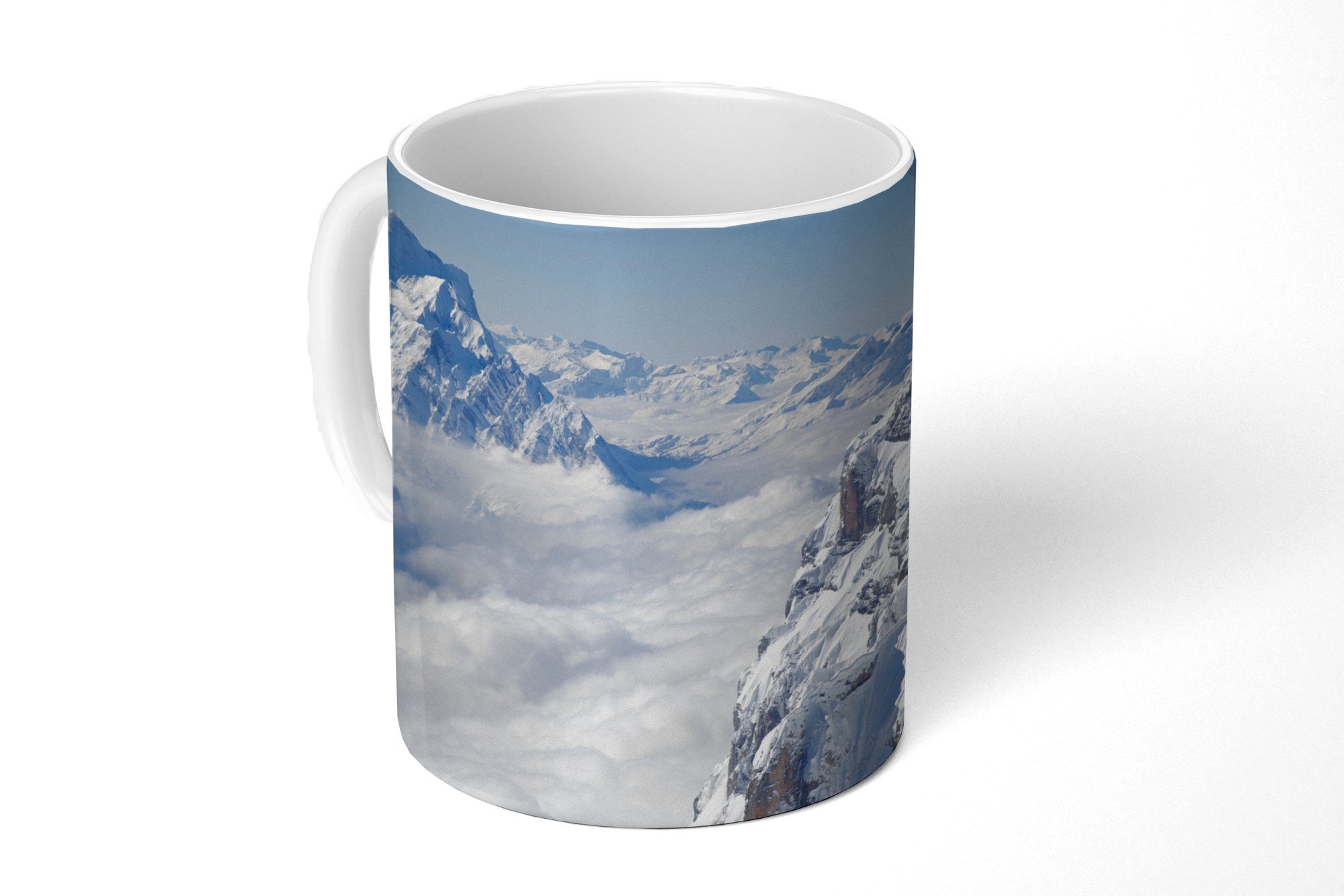 MuchoWow - Teetasse, Berg, Teetasse, Keramik, Schnee Becher, Geschenk Alpen Kaffeetassen, Tasse -