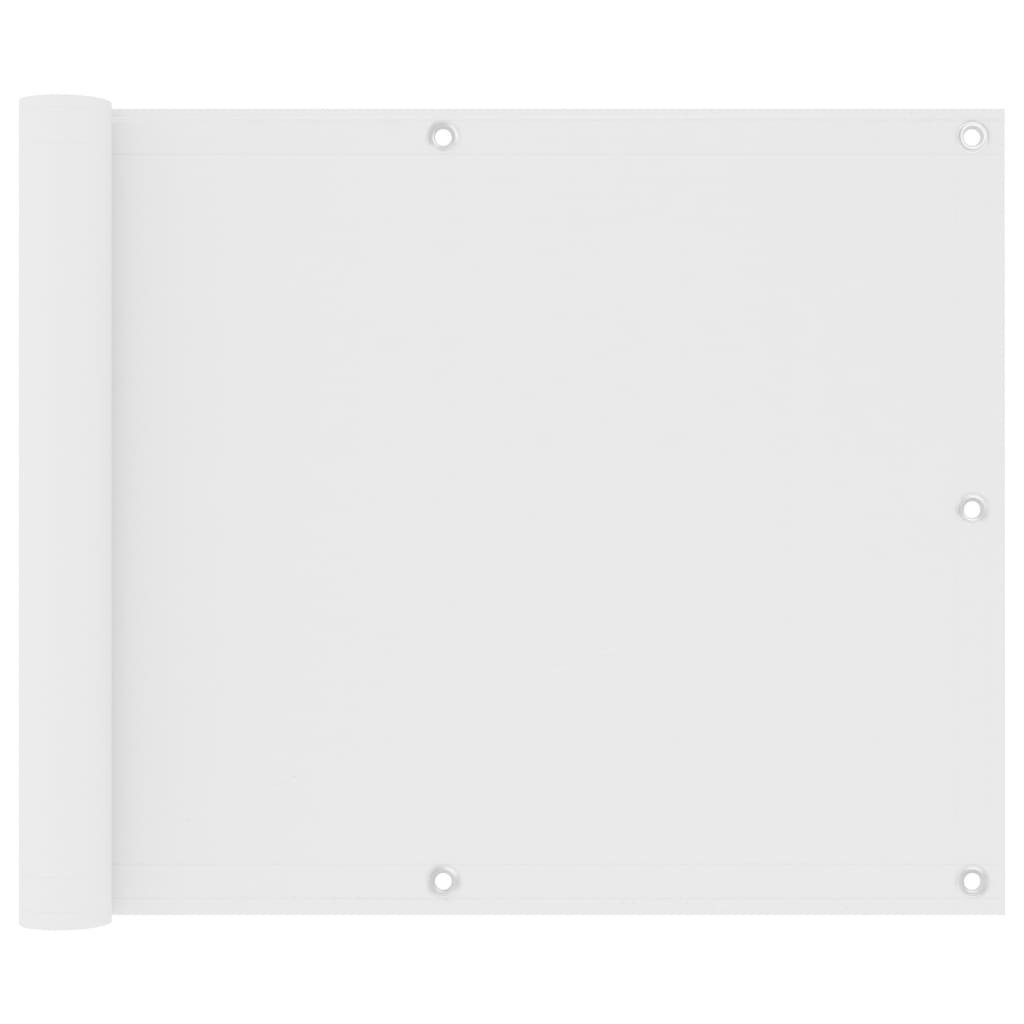 vidaXL Balkonsichtschutz Balkon-Sichtschutz Weiß 75x500 cm Oxford-Gewebe (1-St)