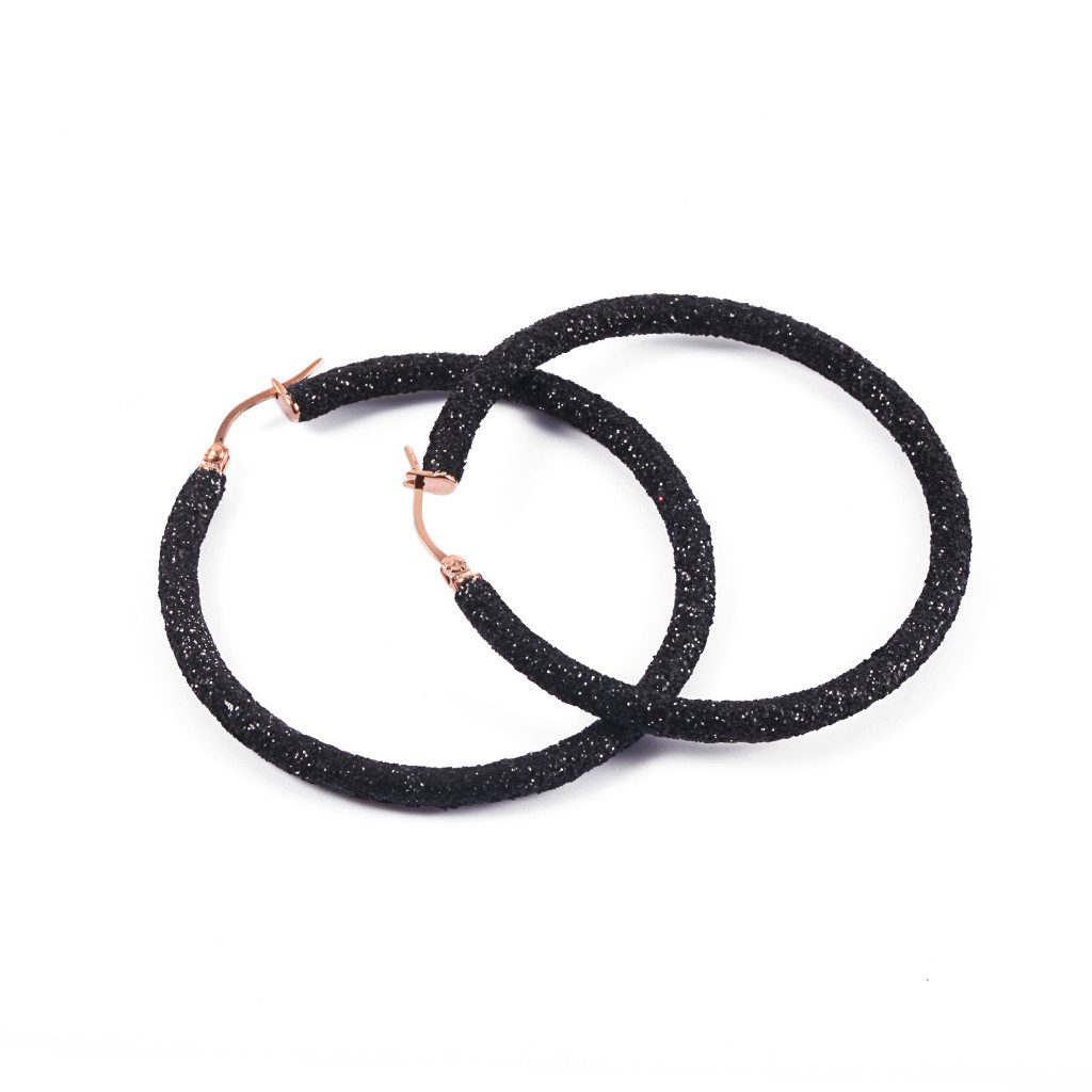 Kingka Paar Creolen Damen Sternenstaub Edelstahl Schmuck Geschenk, mit Mineralpulverbeschichtung