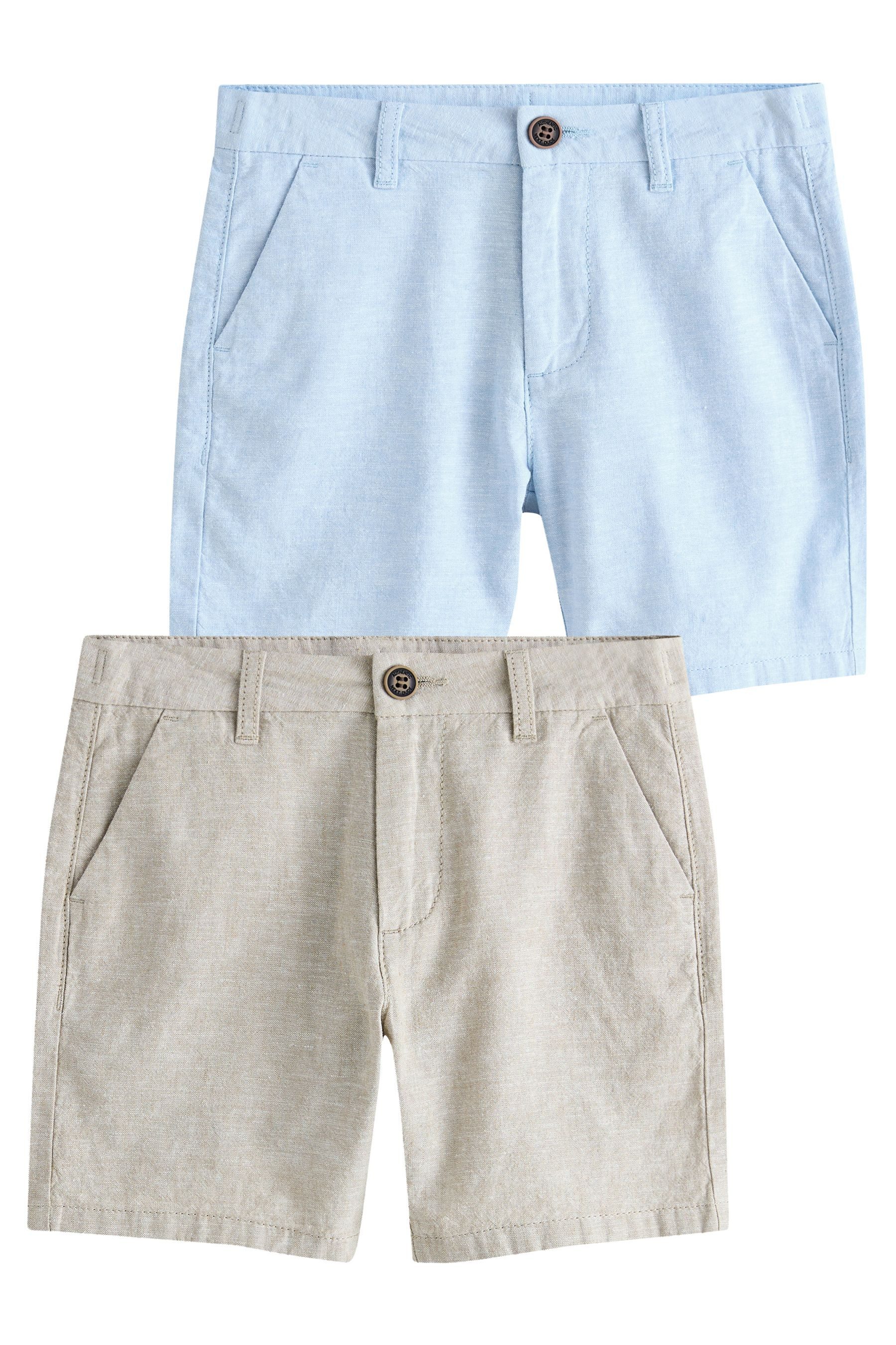 Shorts Chinoshorts aus Leinen, 2er-Pack