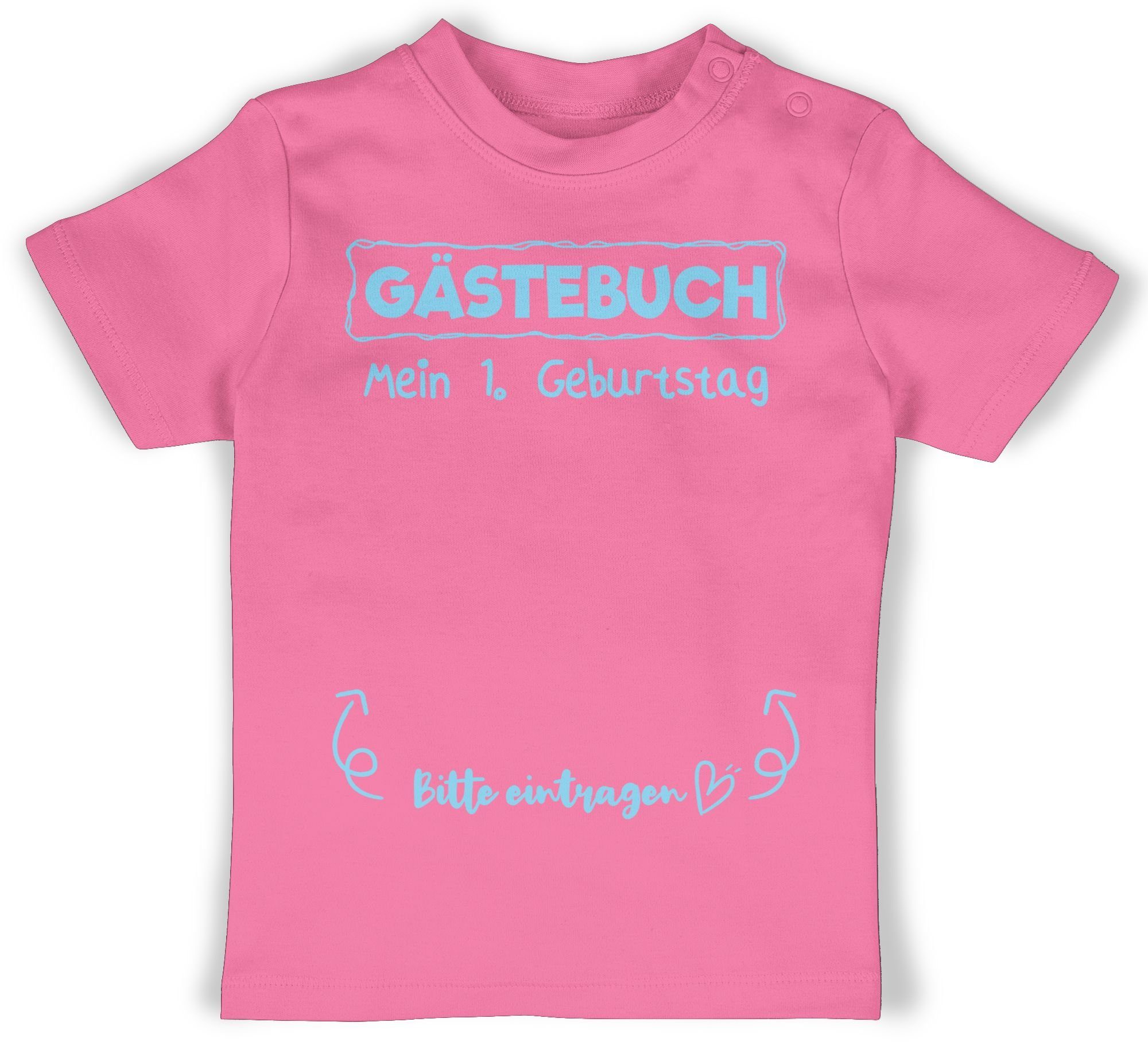 Shirtracer T-Shirt Gästebuch Mein erster Geburtstag blau 1. Geburtstag