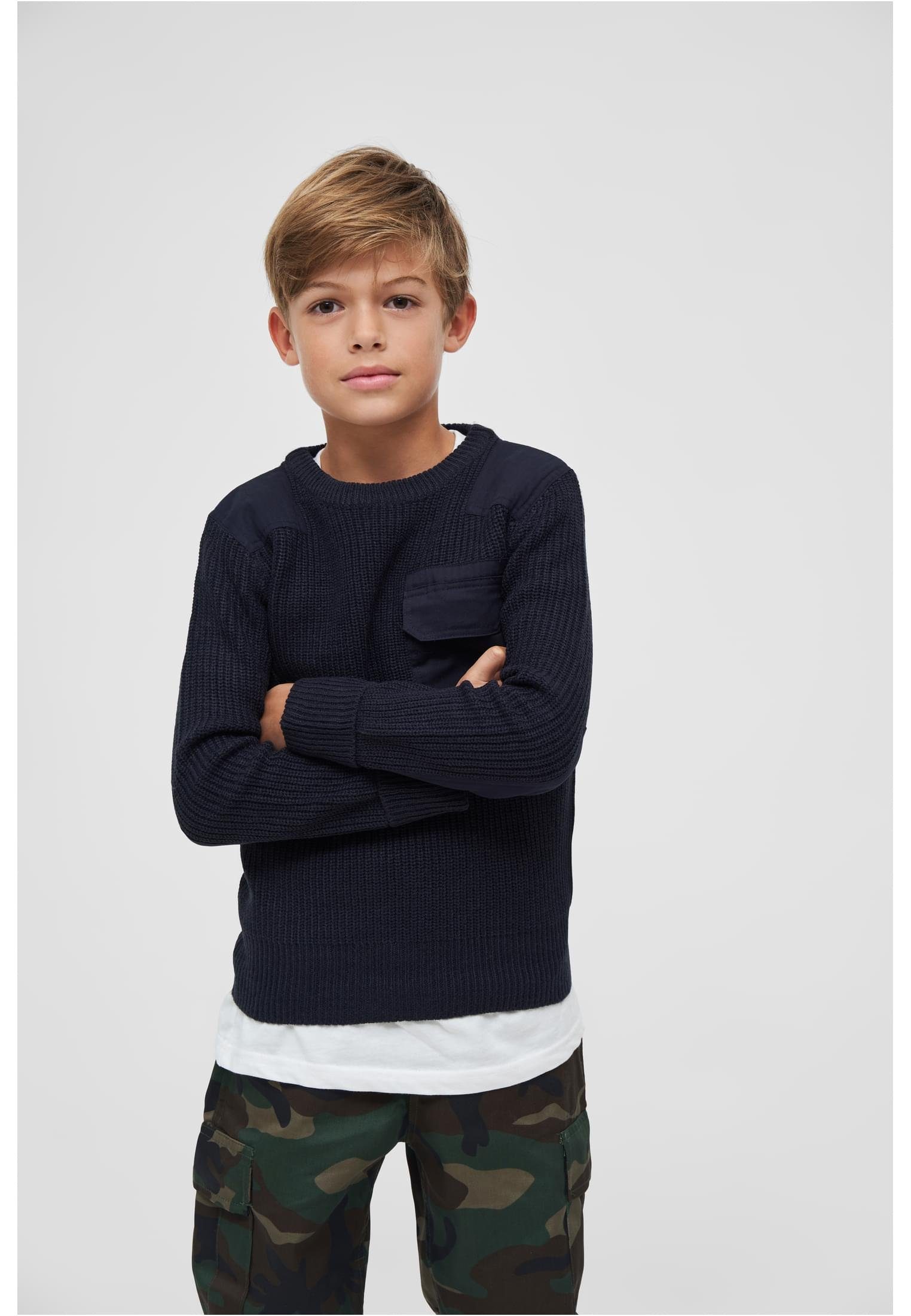 Brandit Sweatshirt Unisex Kids BW Pullover (1-tlg), aufgesetzte Brusttasche  mit Klettverschluss und integrierter Stiftetasche