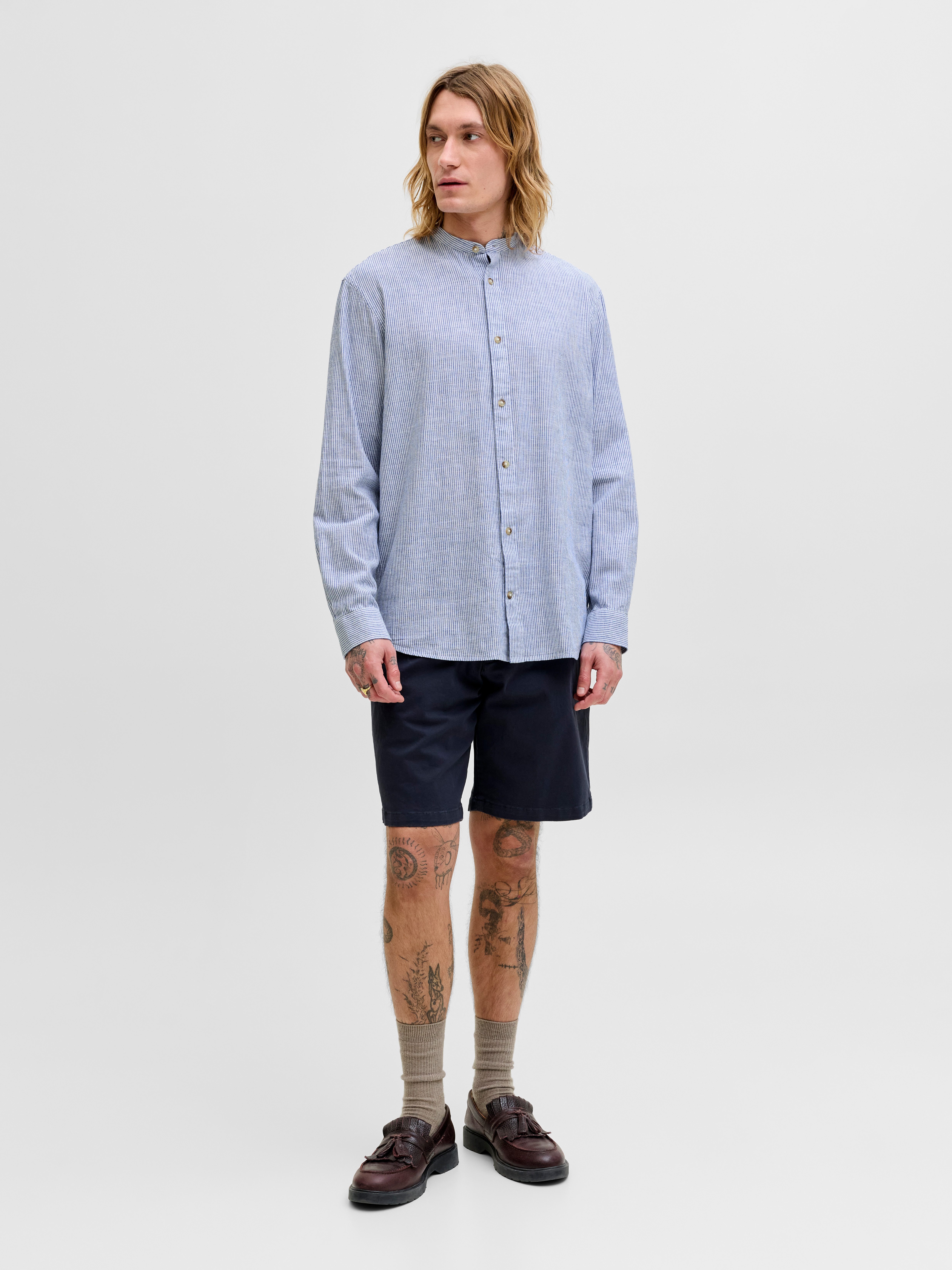 Jack & Jones Langarmhemd JJESUMMER LINEN BLEND BAND SHIRT L/S SN Baumwollmischung, regular fit – Bild 5 von 5