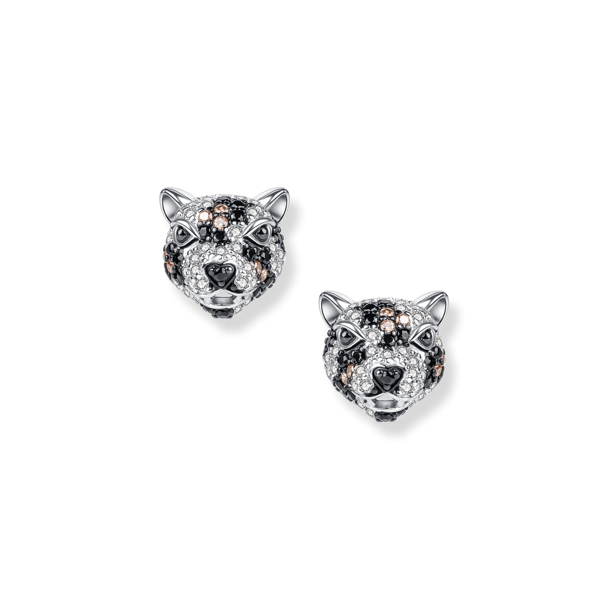 Seinerzeit FLORA & FAUNA Paar Ohrstecker Jack Jaguar Ohrringe, Schmuck aus 925 Sterling Silber (Von der farbenprächtigen Welt des Dschungels inspirierter Ohrschmuck für Damen mit liebevoll gestaltetem exotischem Tiermotiv – ein besonderer Begleiter im Alltag und zu besonderen Anlässen, inkl. Geschenkverpackung für Frauen ob Freundin, Mutter, Ehefrau, Oma), rhodiniert, geschwärzt und Zirkonia-Steinen