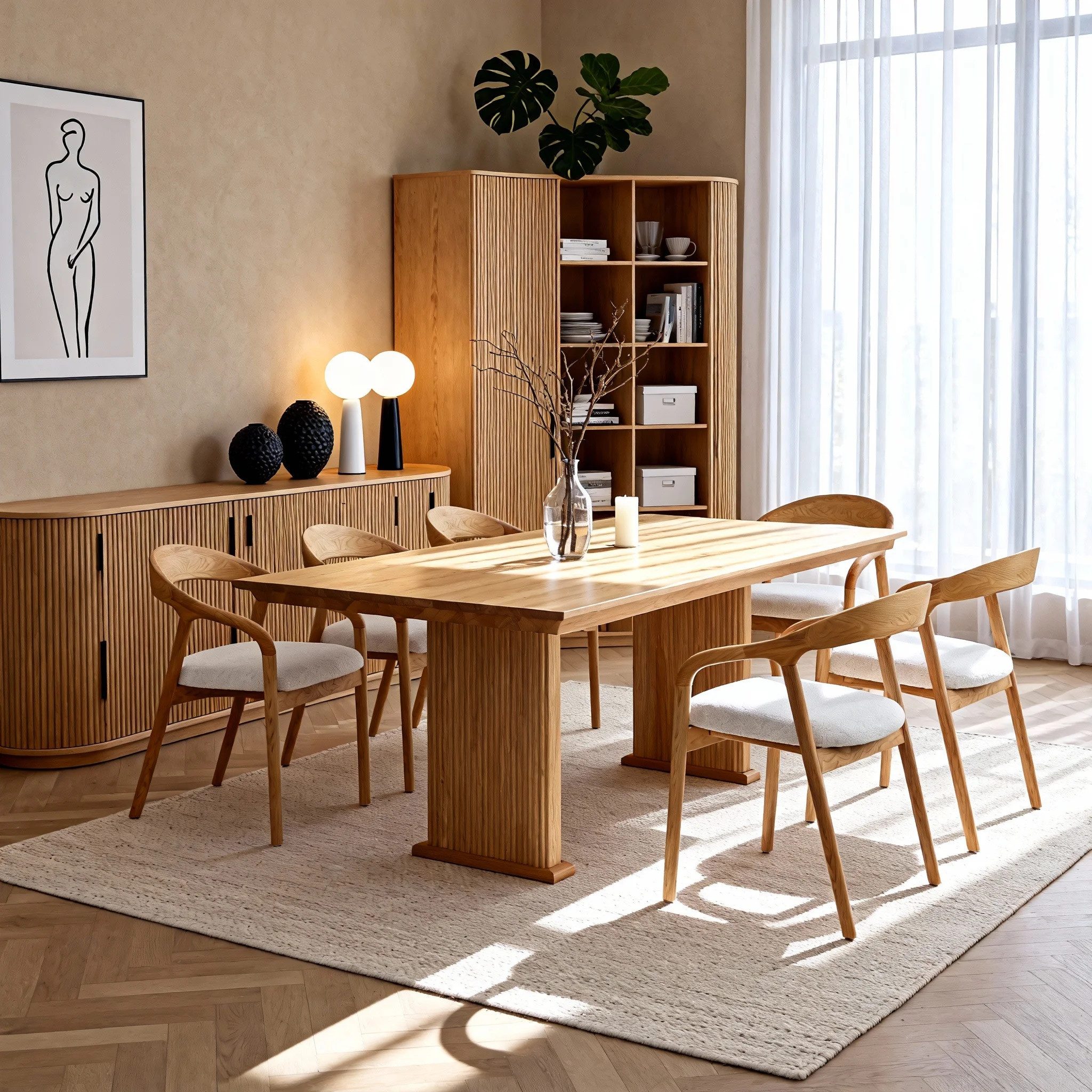 VECHOO Esszimmerstuhl halboffene Holzstuhl Roland mit Armlehnen, Armlehnstuhl (1 St), Polsterstuhl, Wohnzimmerstuhl