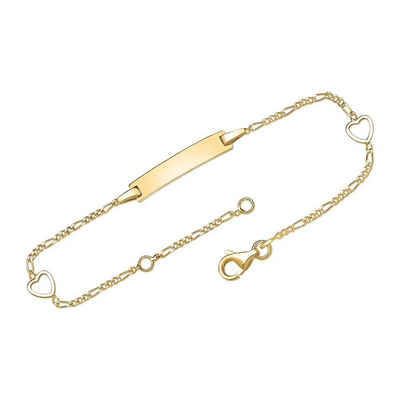 Unique Silberarmband Damenarmband mit Herz Elementen gold ID1013-G (Länge: 16cm)