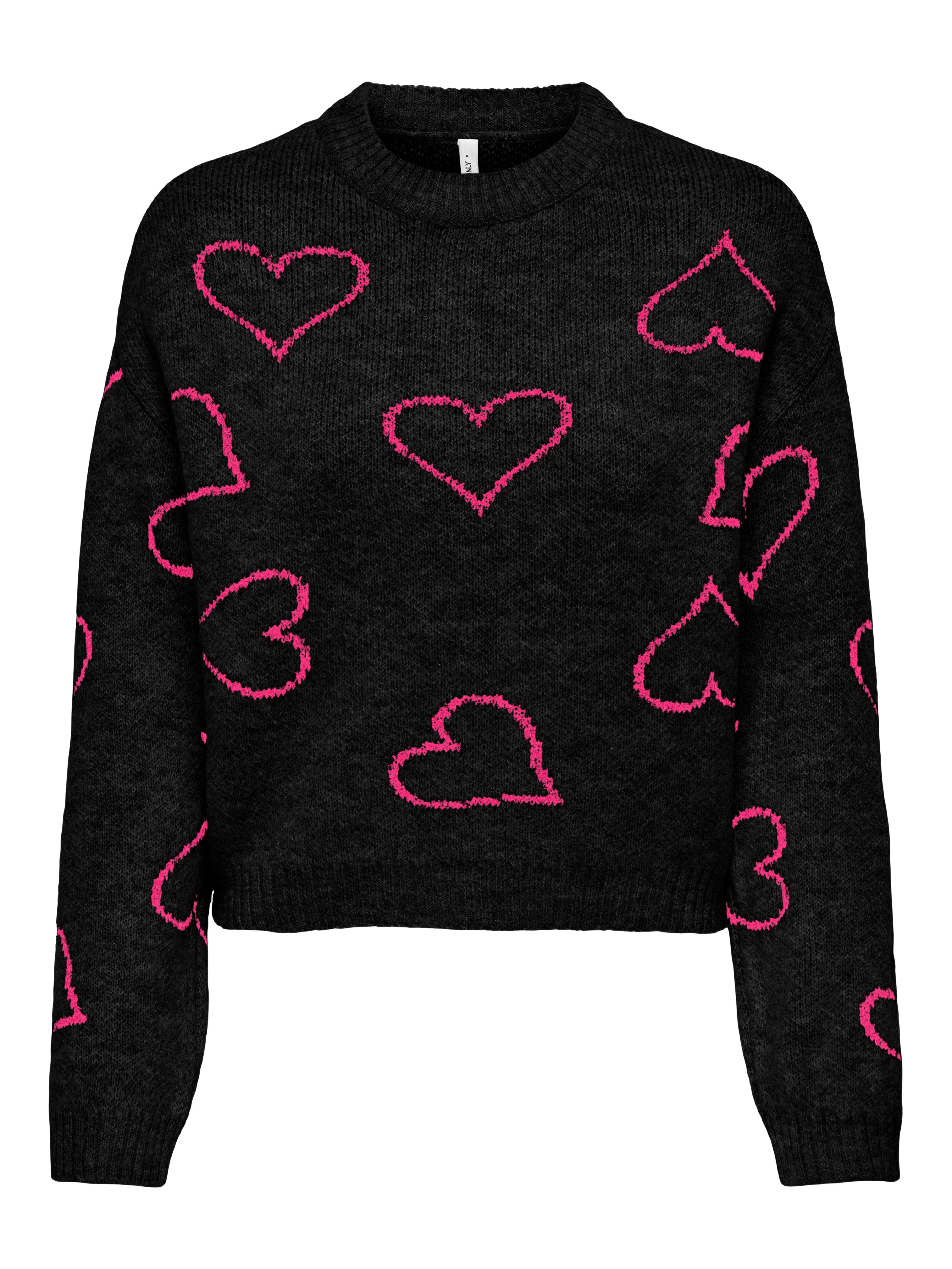 ONLY Rundhalspullover ONLHAPPIE LS HEART O-NECK günstig online kaufen