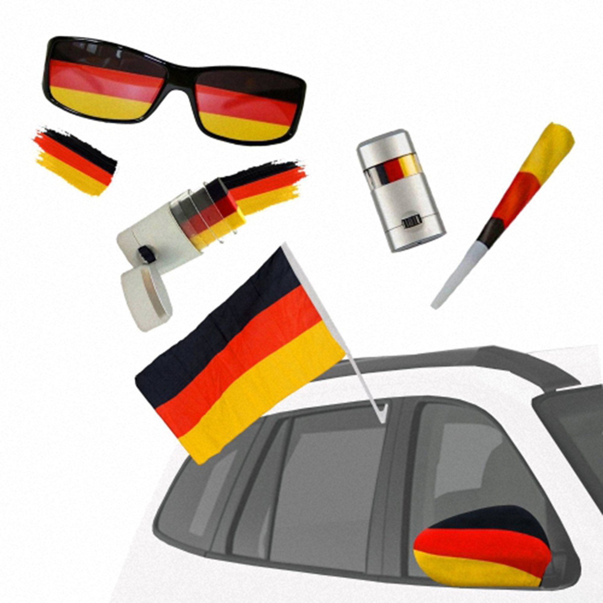 Deutschland Fanartikel Fahne Flagge Party Deko Hut WM EM Fußball Set Auswahl