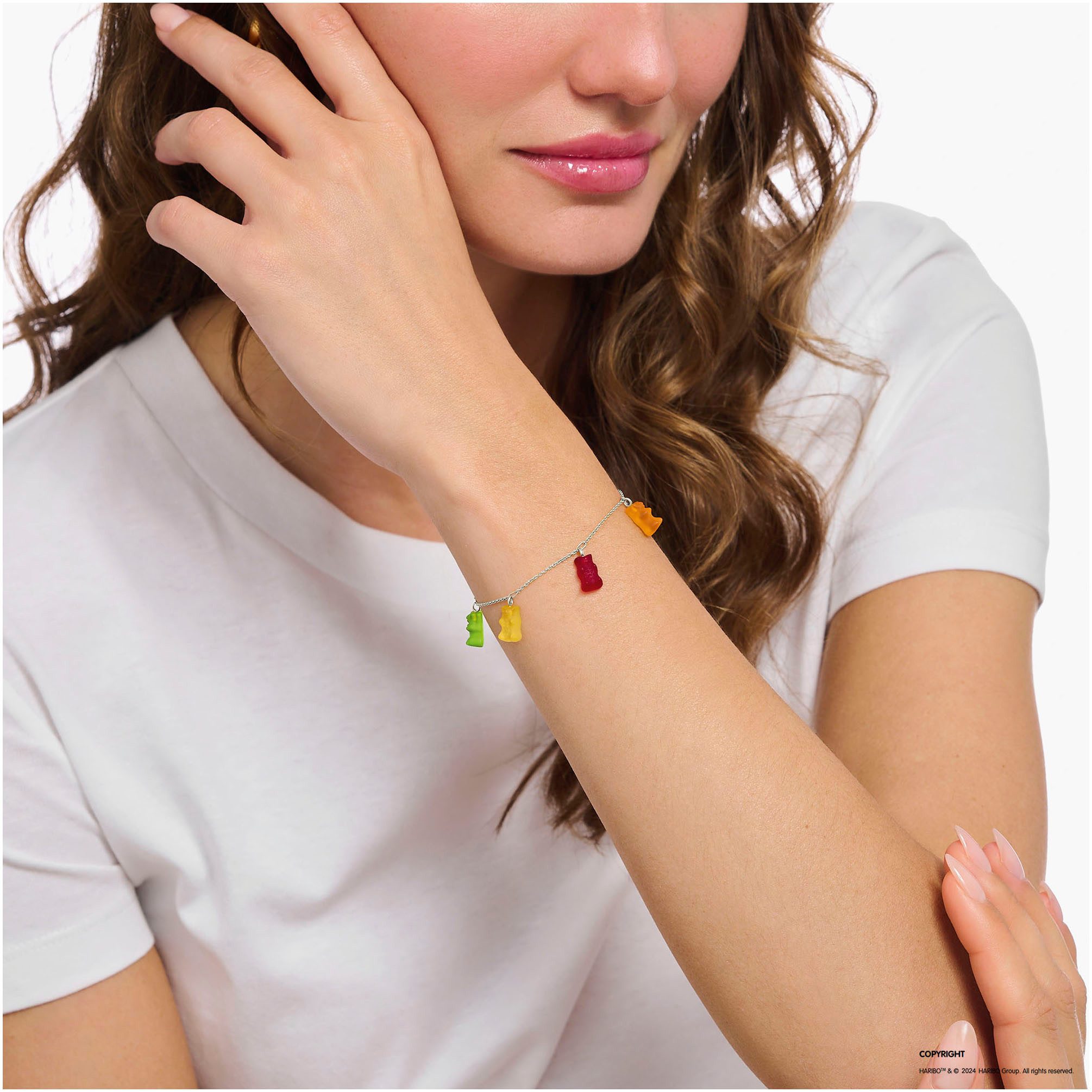 THOMAS SABO Armband THOMAS SABO x HARIBO Schmuck: Armband mit Goldbären bunt, mit Kristallglas