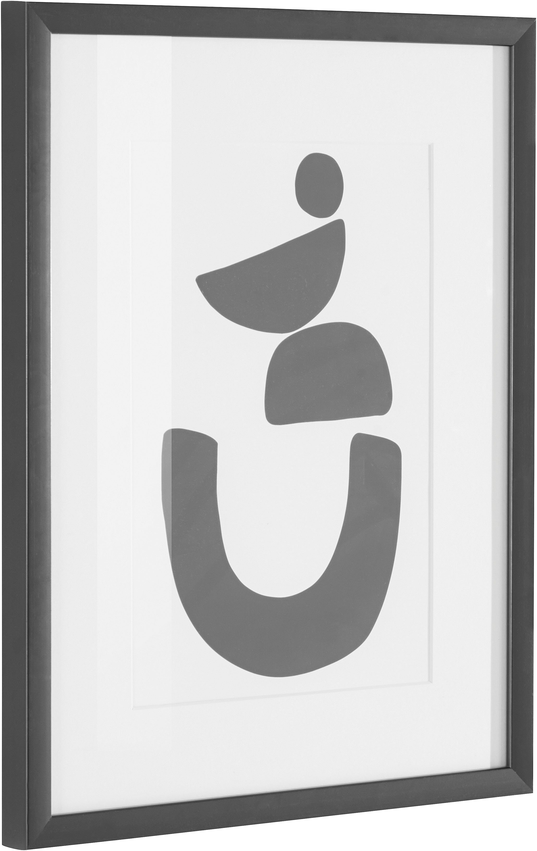 LeGer Home by Lena Gercke Bild Black is Beautiful II, Abstrakt, Kunst, Modern, Schwarz-Weiß (1 St), HD Premium Poster-Druck inkl. Holzrahmen