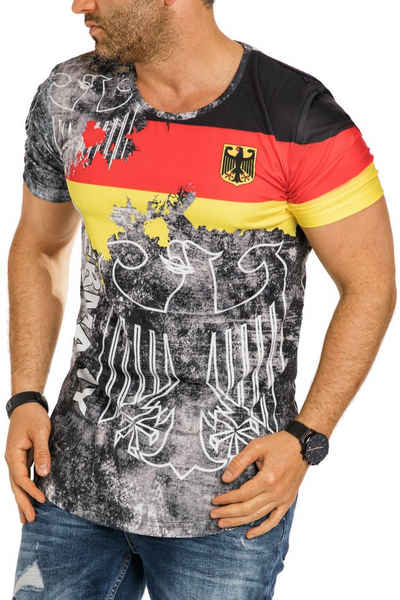 RMK T-Shirt Herren T-Shirt Tee Shirt Oversize Fan Trikot Rundhals-Ausschnitt Deutschland Türkei Italien Frankreich Niederlande EM WM