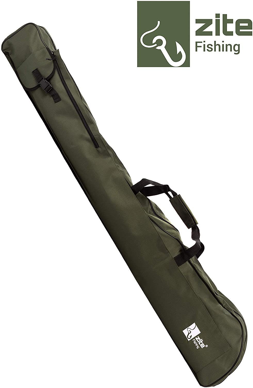 Zite Angelrutentasche 150cm mit Kescher-Fach, Tragegriffen & Schultergurt
