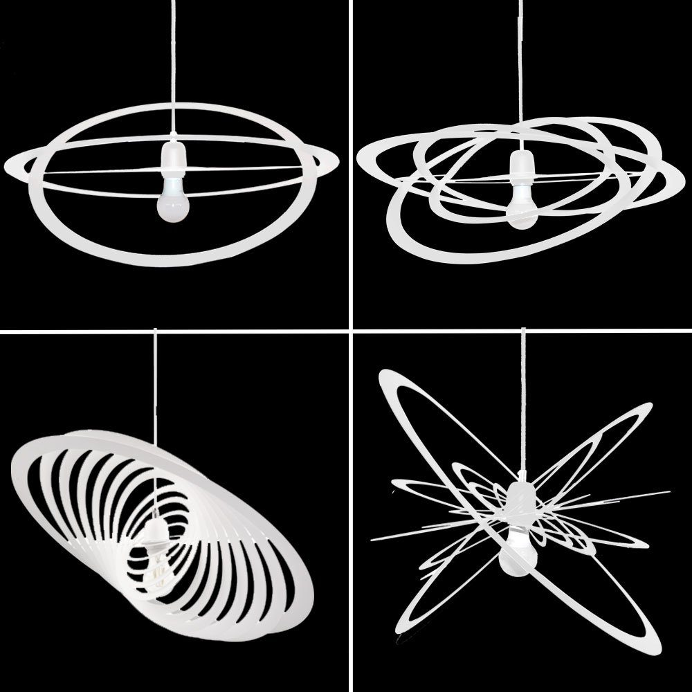 SPOT Light Hängeleuchte, Leuchtmittel nicht inklusive, Pendel Leuchte Metall Ringe weiß Decken Beleuchtung Hänge Lampe