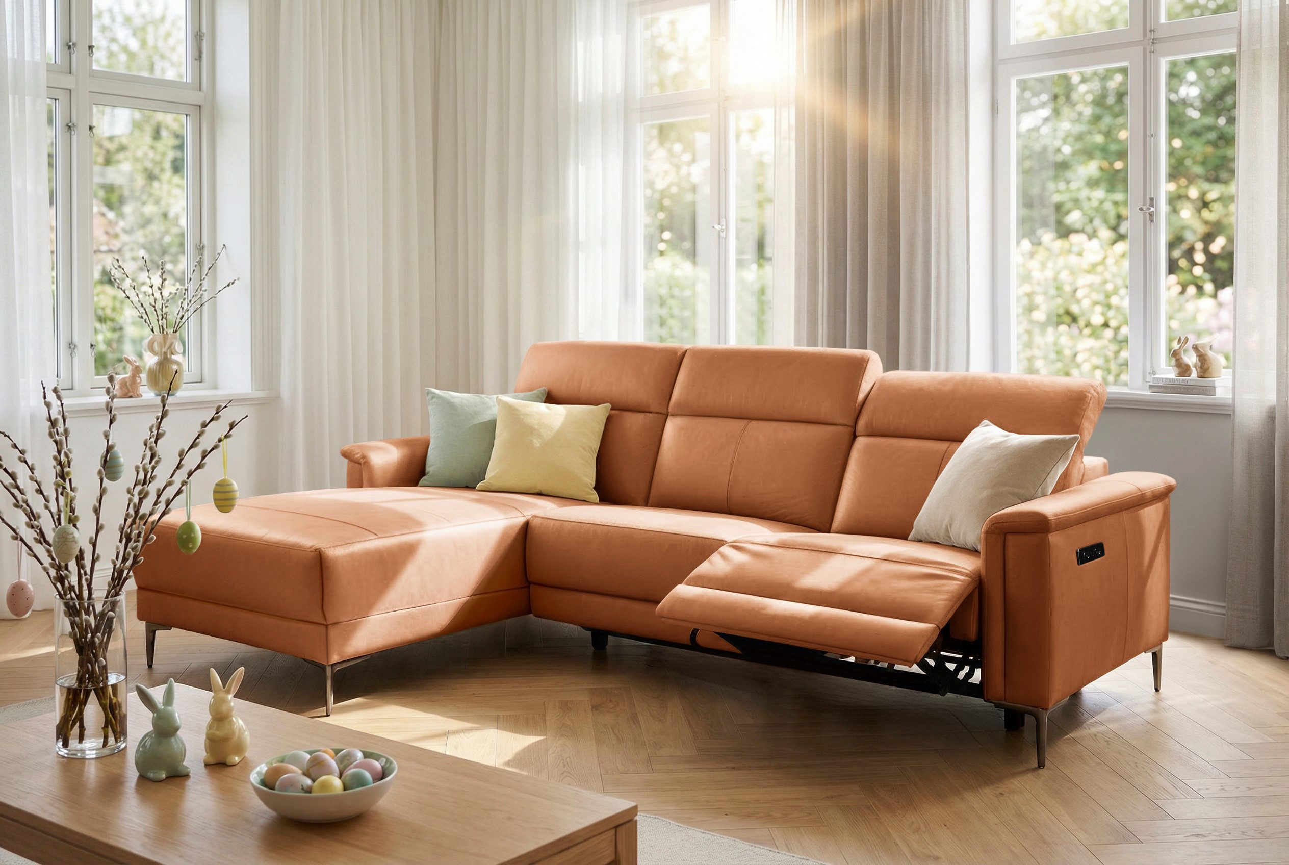 OTTO home Ecksofa LUND, L-Form, 261cm, man. o. elektr. Relaxfunktion (mit USB-A), und Kopfteilverstellung