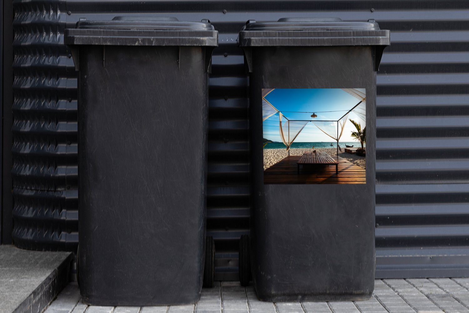 - Mülleimer-aufkleber, Container, Sticker, Meer Himmel St), Mülltonne, Abfalbehälter Strand MuchoWow Wandsticker (1 -