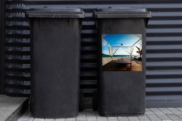 MuchoWow Wandsticker Strand - Himmel - Meer (1 St), Mülleimer-aufkleber, Mülltonne, Sticker, Container, Abfalbehälter