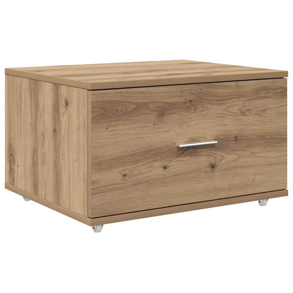vidaXL Fächerschrank Schubladenschrank mit Rad Braun 55 x 45 x 33,5 cm Holz günstig online kaufen