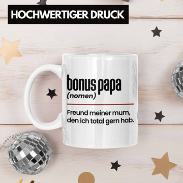 Trendation Tasse Bonus Papa Tasse Geschenk Vatertag Lustiger Spruch Stiefpapa Stiefvate