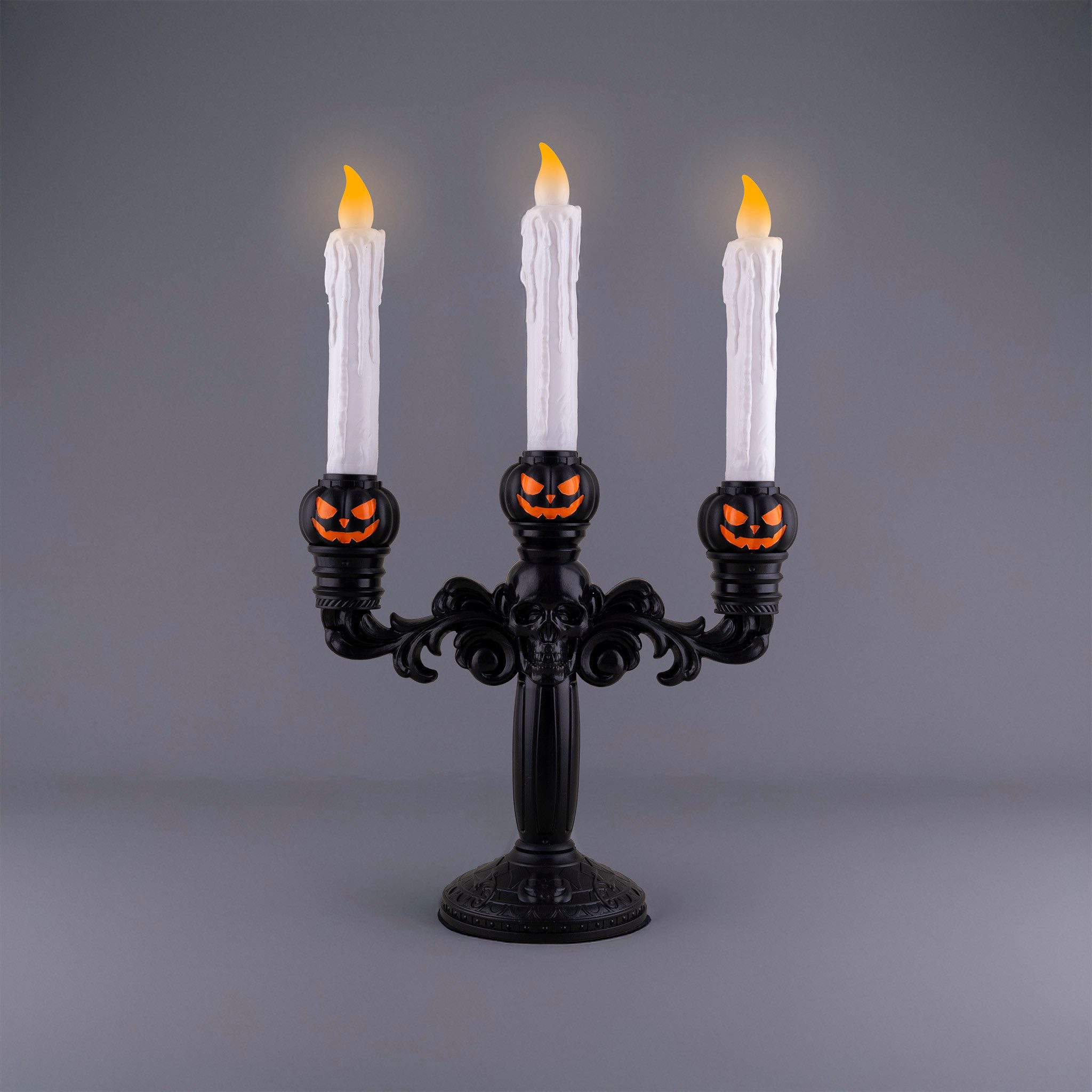 Funny Fashion Dekoobjekt Skelett-Kerzenleuchter mit 3 LED Kerzen - 40 cm günstig online kaufen