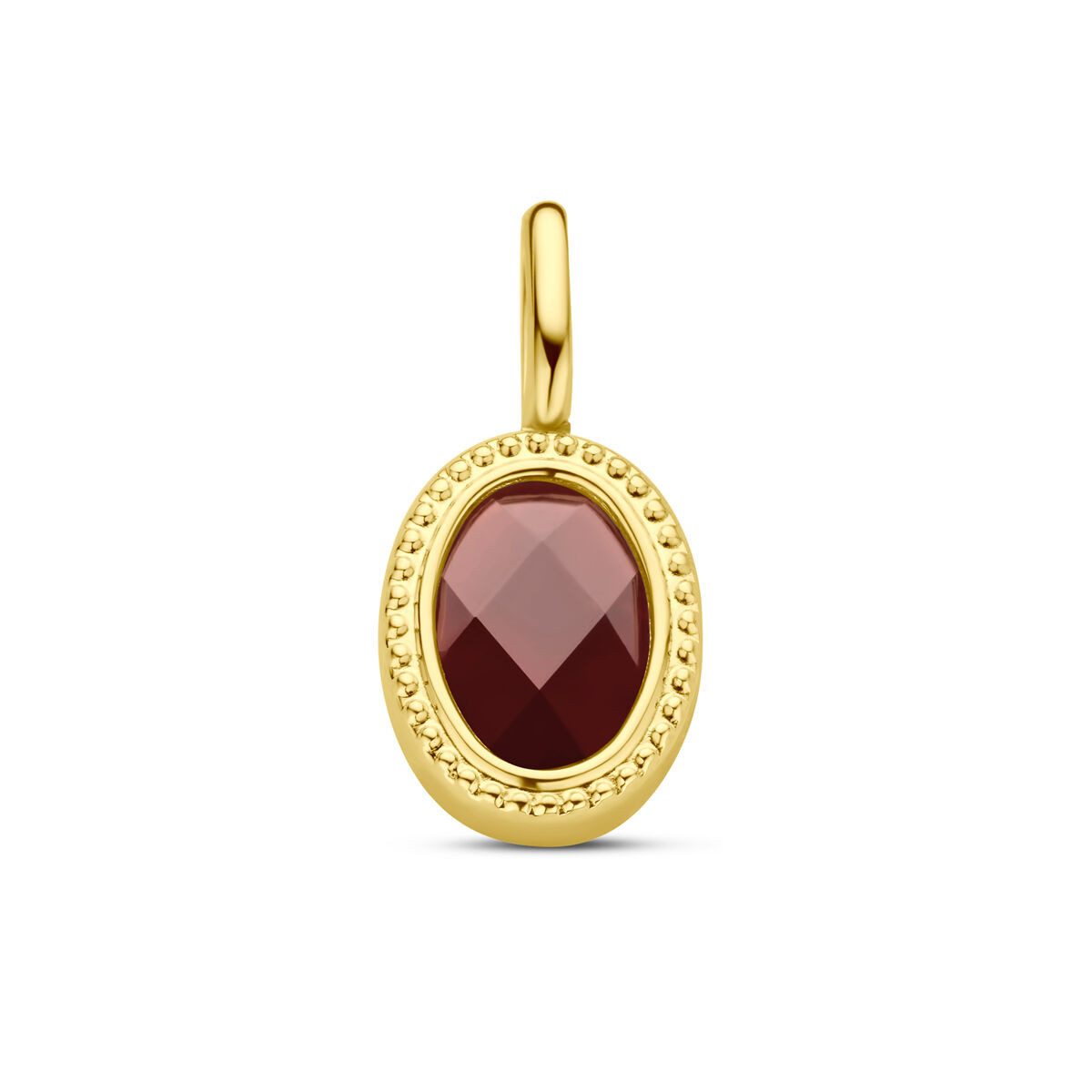 Kettenanhänger 585er Gelbgold Kettenanhänger Granat oval