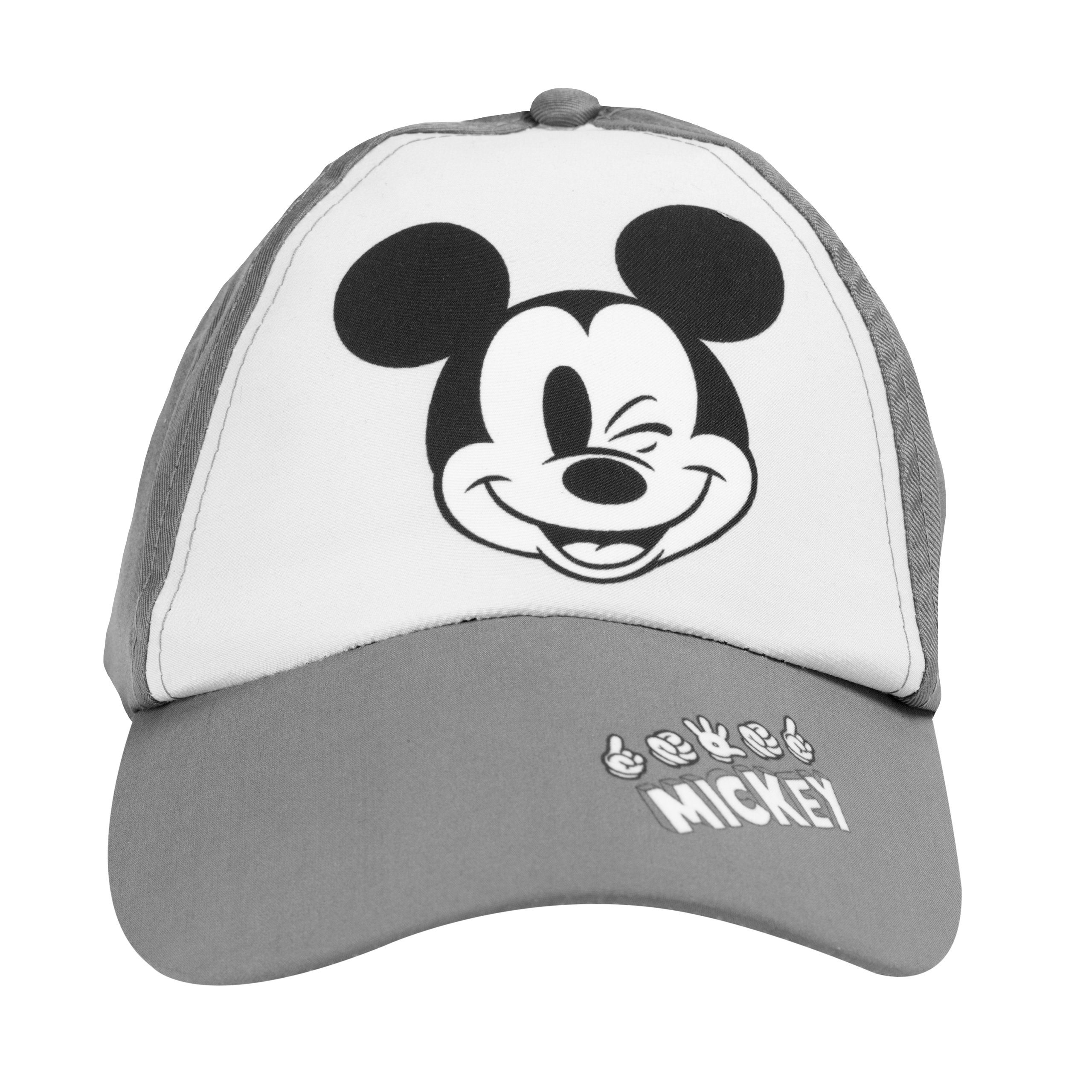 United Labels® Baseball Cap »Disney Mickey Mouse Kappe für Herren Basecap  Baseballkappe Cap verstellbar Weiß/Grau«