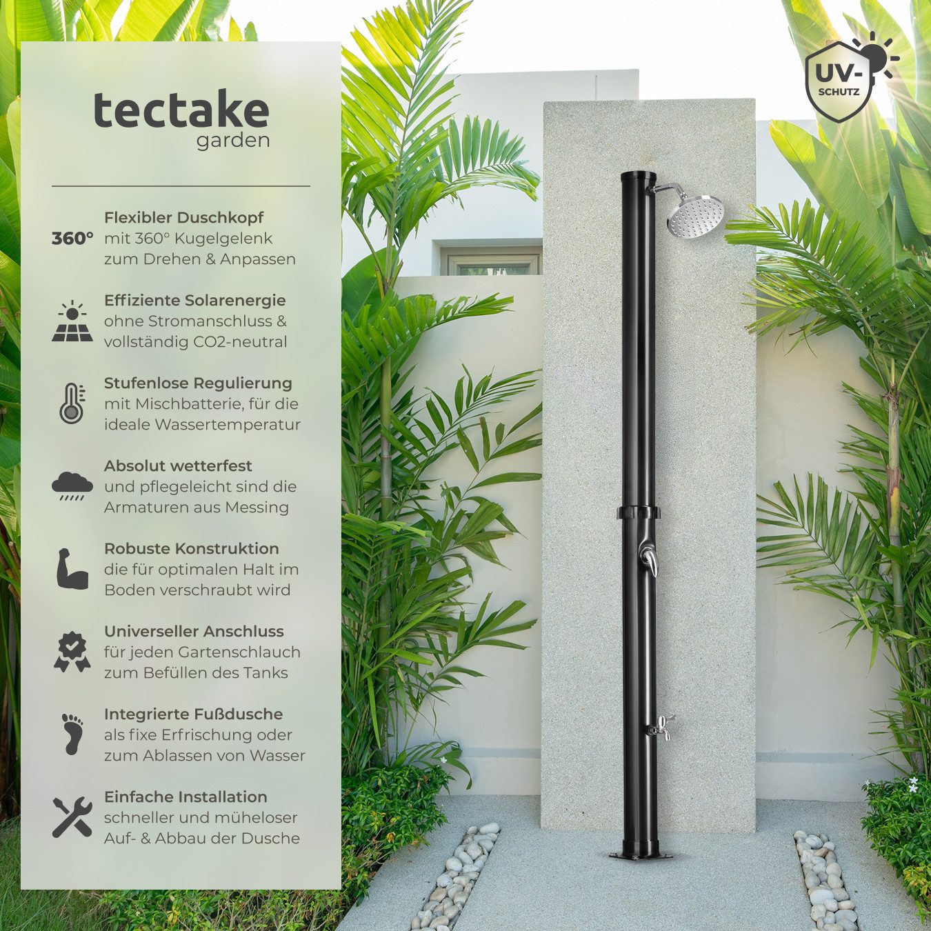 tectake Gartendusche Solardusche (1 St), 20 günstig online kaufen