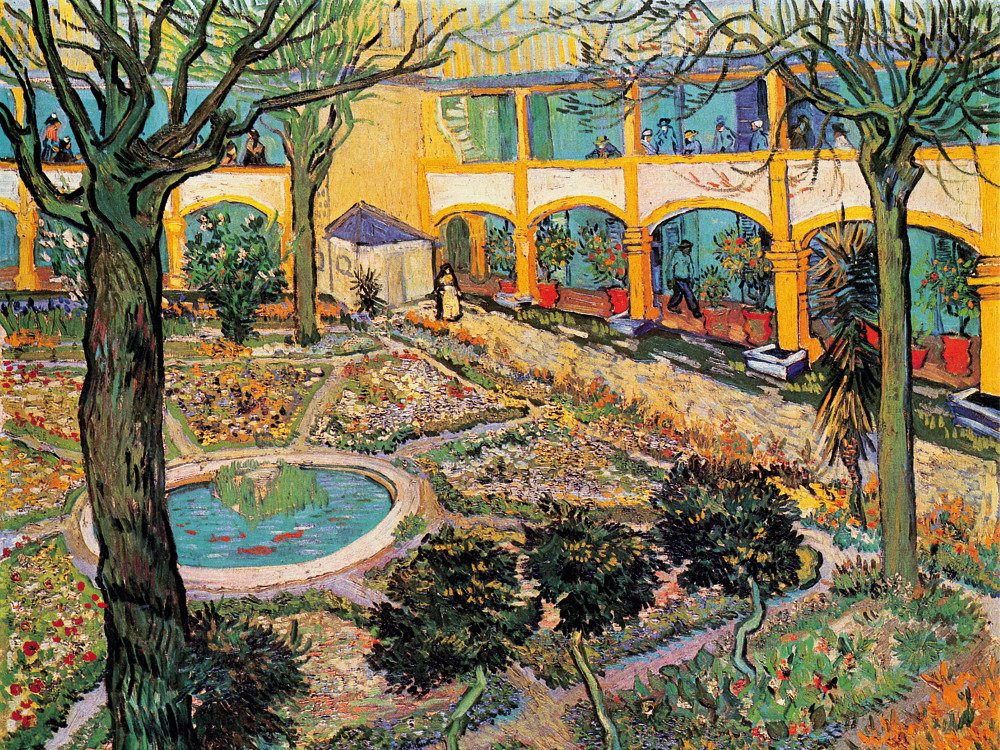 Poster Vincent Van Gogh Kunstdruck Bild - Der Hof Des Hospitals In