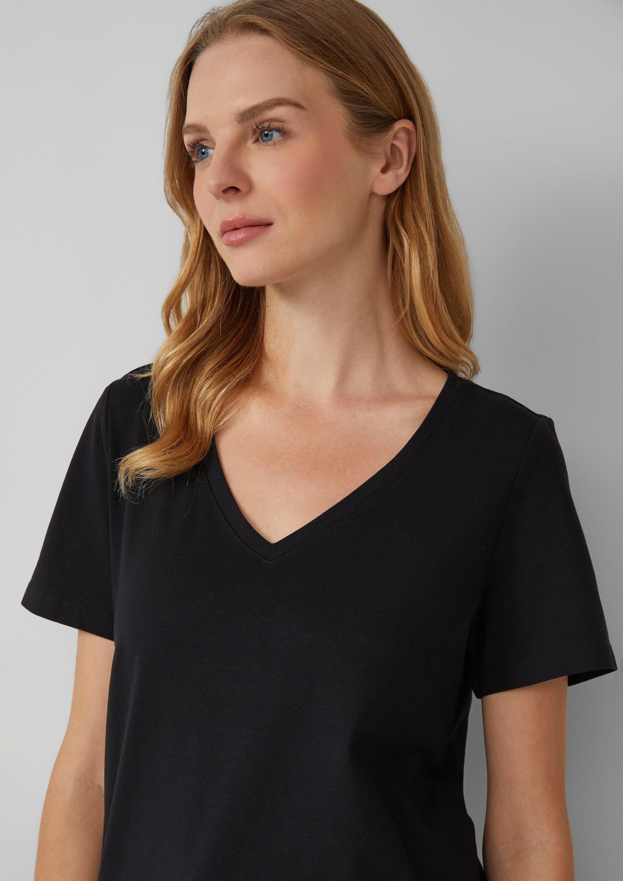 s.Oliver Kurzarmshirt T-Shirt T-Shirt mit V-Ausschnitt