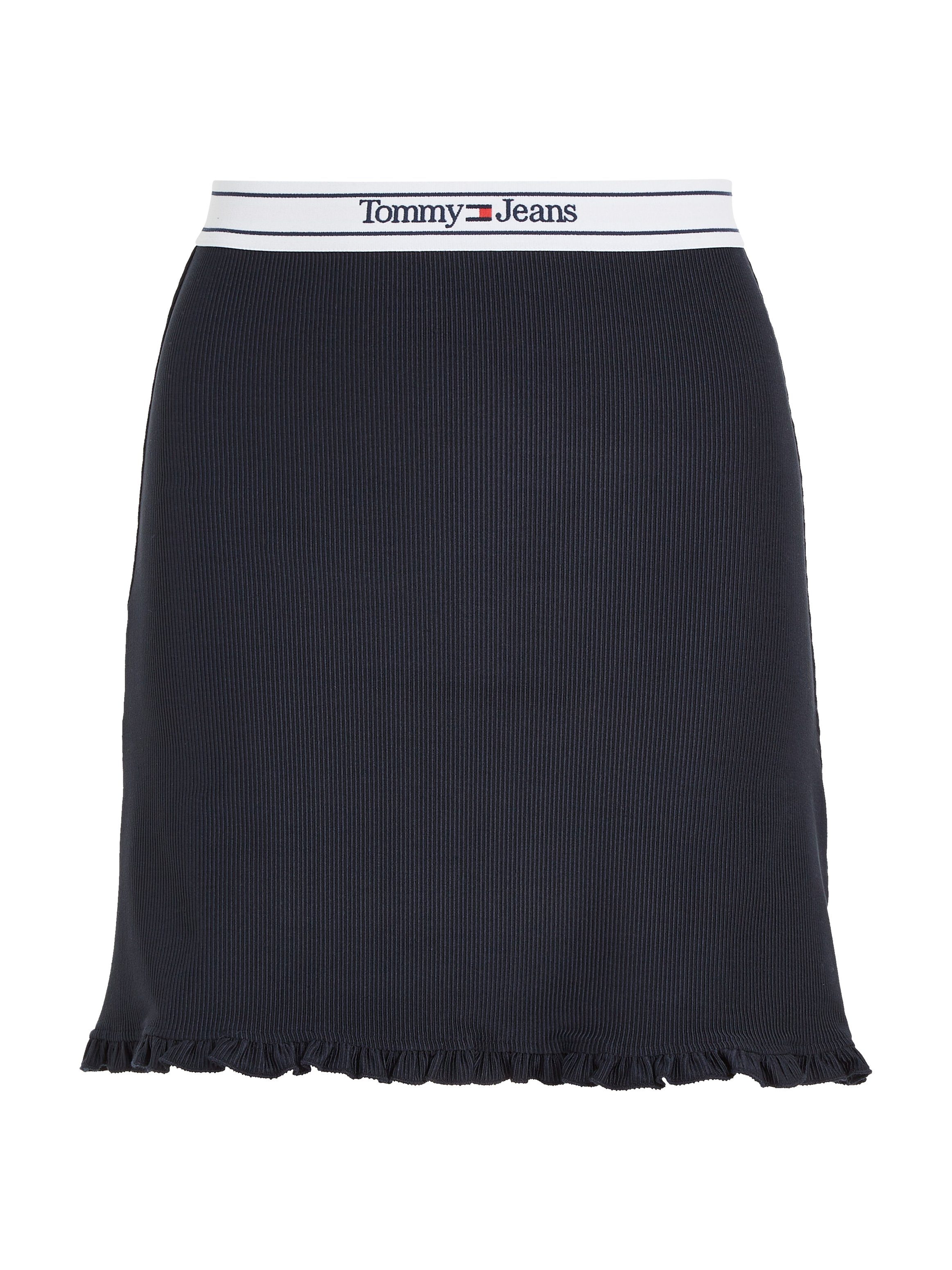 LOGO Tommy am mit TJW Jeans A-Linien-Rock Tommy Schriftzug SKIRT WAISTBAND Jeans MINI Bund