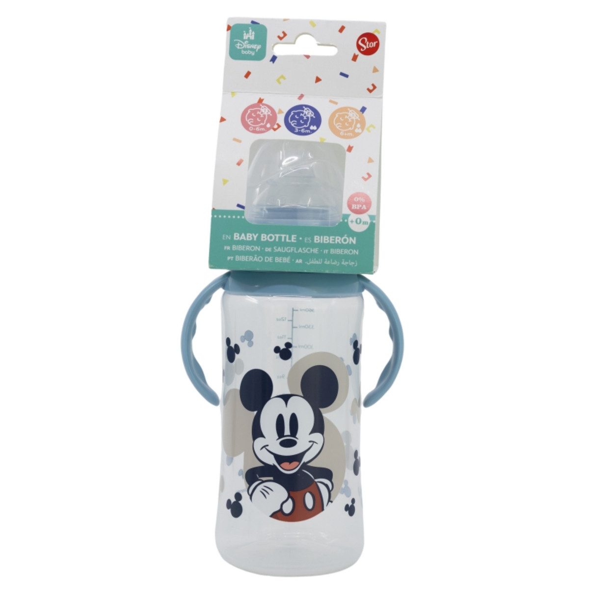 Disney Mickey Mouse Babyflasche 360 ml Silikon-Sauger mit 3 Positionen & Anti-Kolik-System