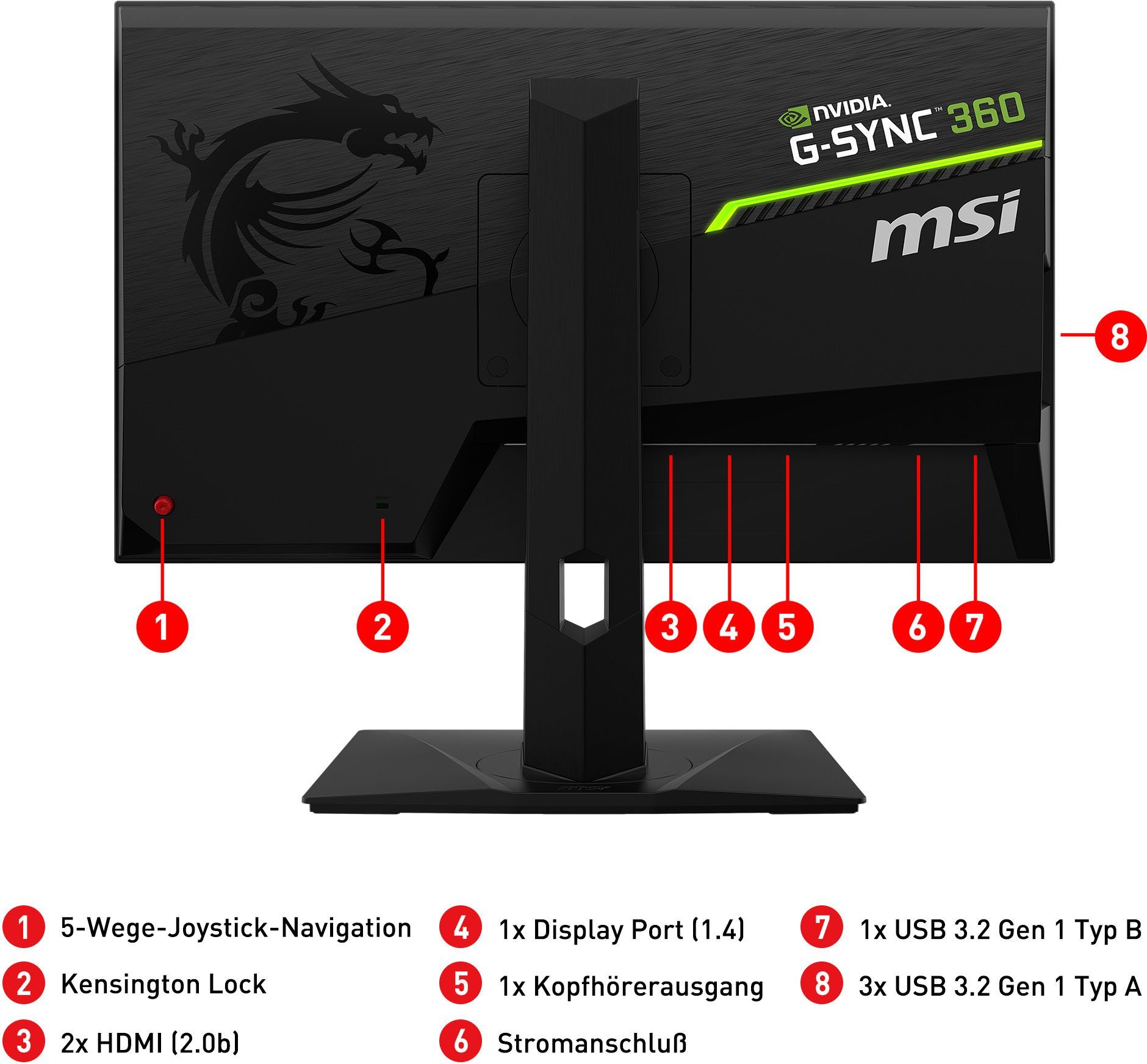 Jahre Full MSI 1 1080 px, 1920 ", Hz, höhenverstellbar, 360 Rapid HD, cm/25 Herstellergarantie) Gaming-LED-Monitor Oculux ms x (62,2 Reaktionszeit, E-Sports NXG253R IPS, 3