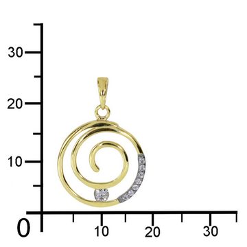 OSTSEE-SCHMUCK Kettenanhänger - Spirale - Gold 333/000 - Zirkonia (1-tlg)