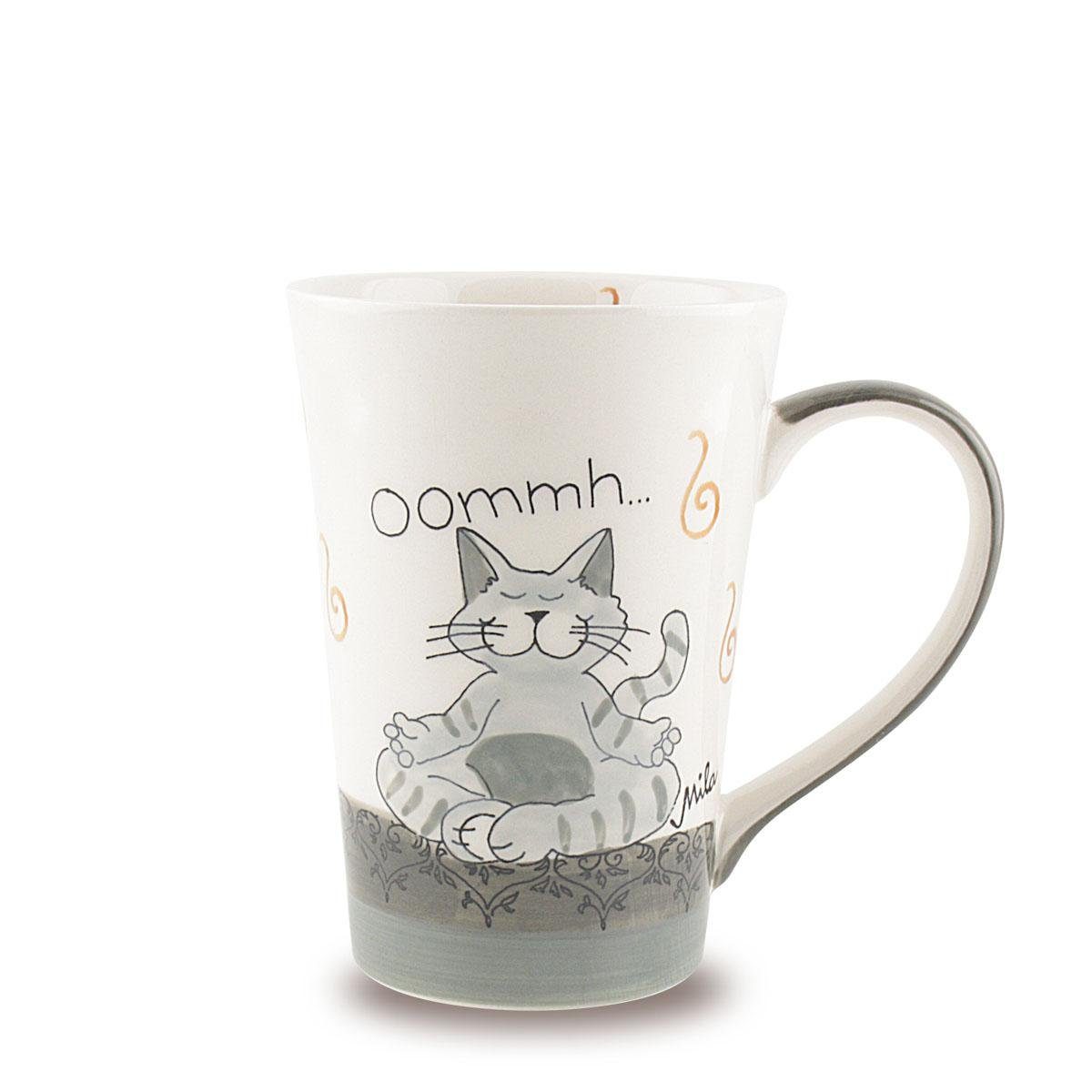 Mila Becher Mila Keramik-Teebecher Oommh Katze Pure grau, Keramik