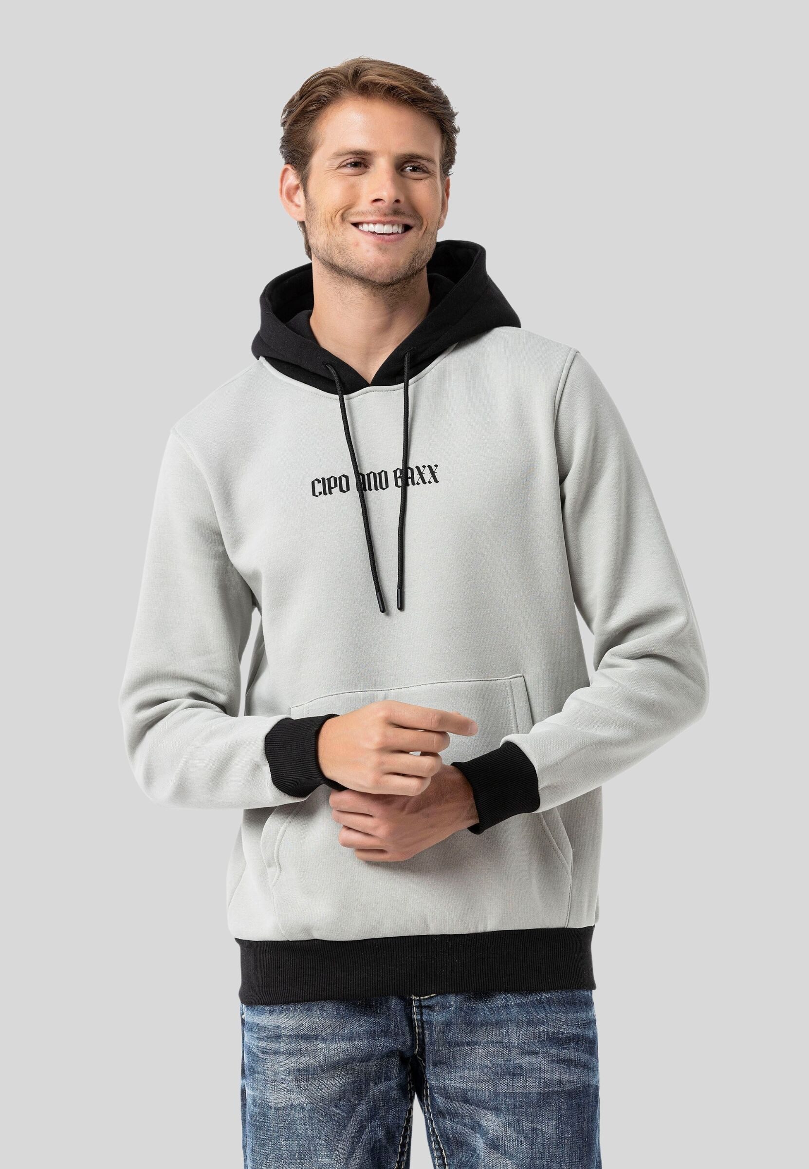 Cipo & Baxx Kapuzenpullover Sweatshirts (1-tlg) im Kontrast-Look