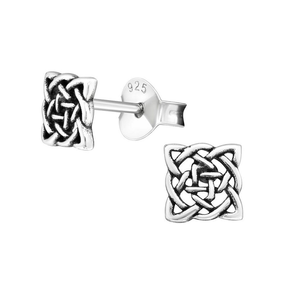 BUNGSA Ohrring-Set Ohrstecker Keltenknoten aus 925 Silber Unisex (1 Paar (2  Stück), 2-tlg), Ohrschmuck Ohrringe