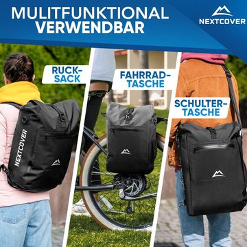 Nextcover Fahrradtasche NEU 3in1 Fahrradtasche für Gepäckträger - Fahrradrucksack wasserdicht
