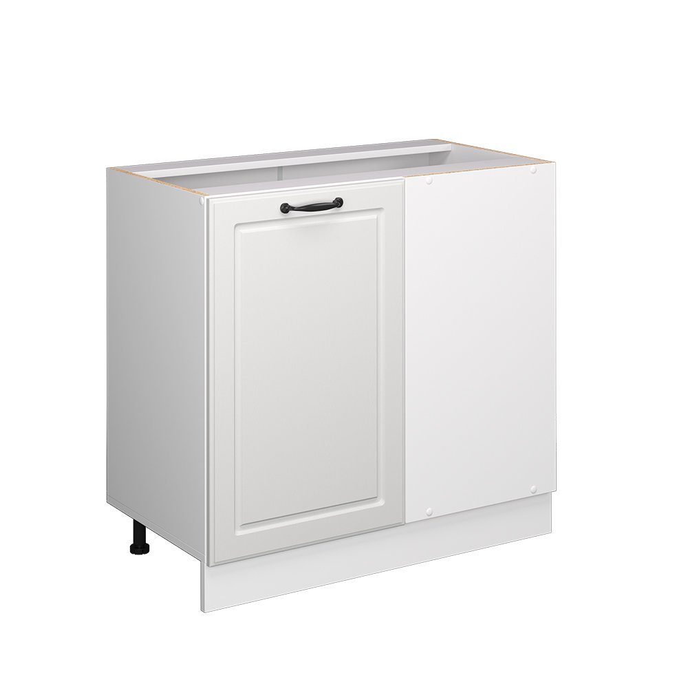 Vicco Eckunterschrank R-Line Weiß Landhaus/Weiß 86 cm ohne Arbeitsplatte günstig online kaufen