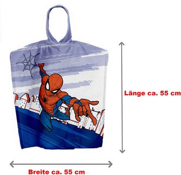 BERONAGE Kapuzenhandtuch Spider Man Kinder Kapuzen Bade-Poncho Super Hero 55x110 cm, 100% Baumwolle, Frottee in Velours-Qualität