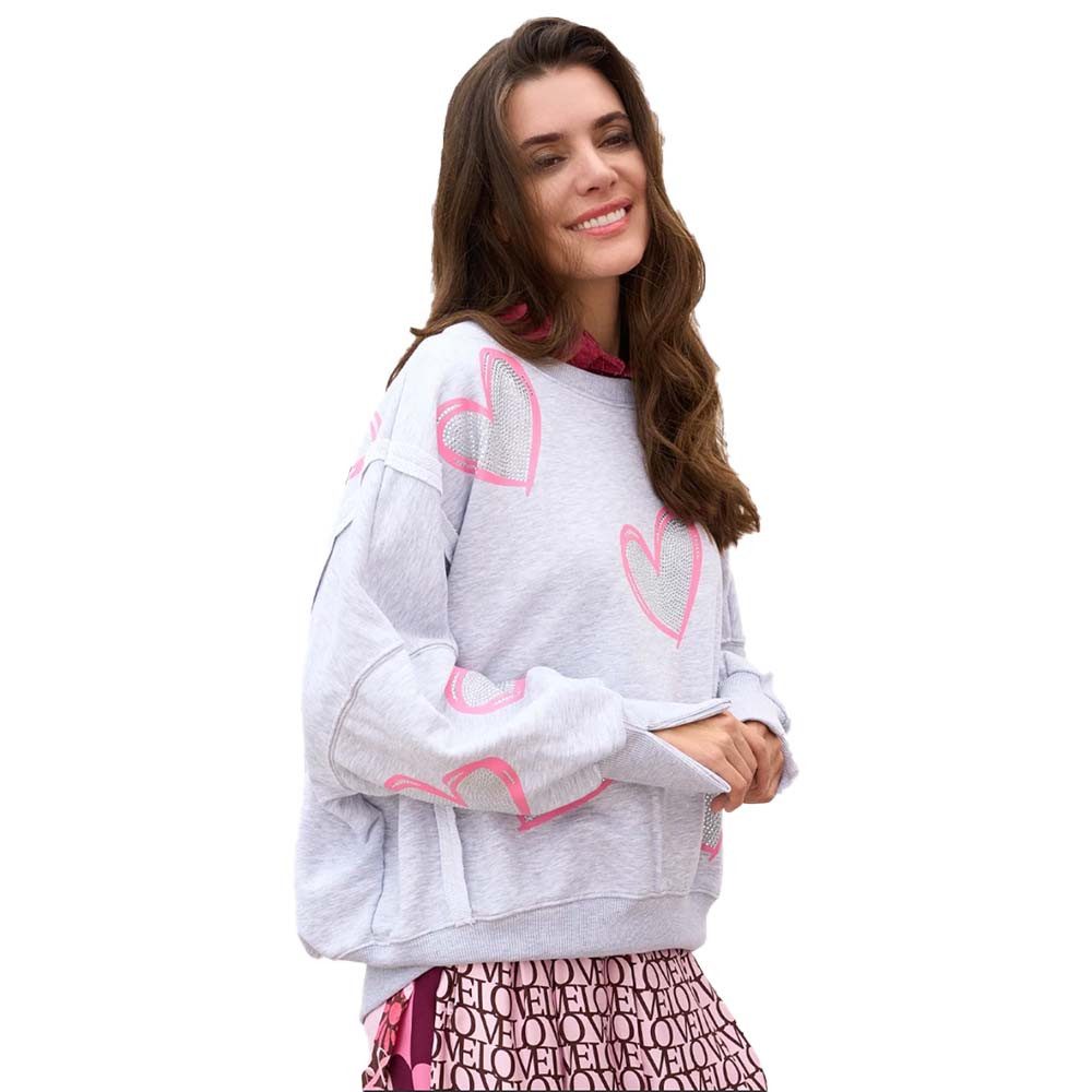 Miss Goodlife Sweatshirt Miss Goodlife MG12958 Damen Sweatshirt Heart Stras günstig online kaufen