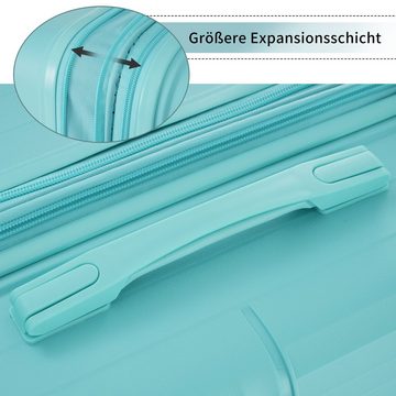 Flieks Trolleyset, 4 Rollen, (3 tlg), Handgepäck Trolley Koffer Set PP-Gepäck Reisekoffer Erweiterung