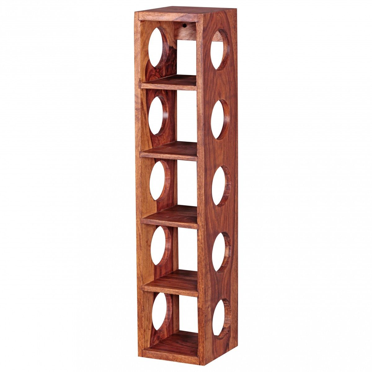 furnicato Standregal Massivholz, Walnuss Finish Weinregal 70x15x15 cm, 1-tlg.