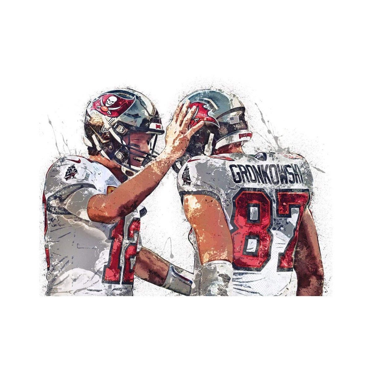 JUSTGOODMOOD Poster Football Spieler Tom Brady Gronkowski Amerikanische Football Superstar, (1 St)