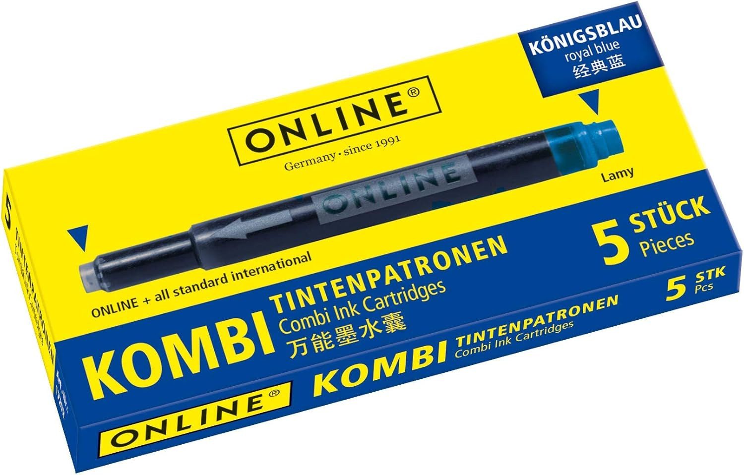 Online Pen ONLINE Kombipatrone Maxi-Pack blau, 25 Stück Tintenpatrone