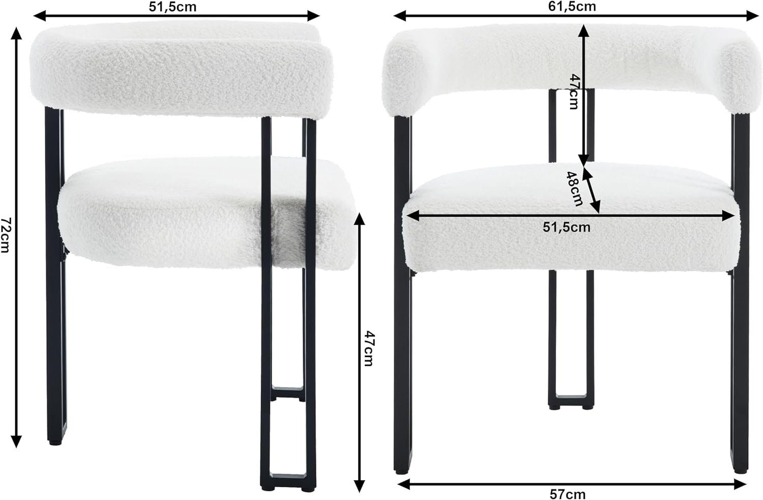 Woltu Esszimmerstuhl, Design Stuhl Küchenstuhl Sessel bequem modern, aus Chenille