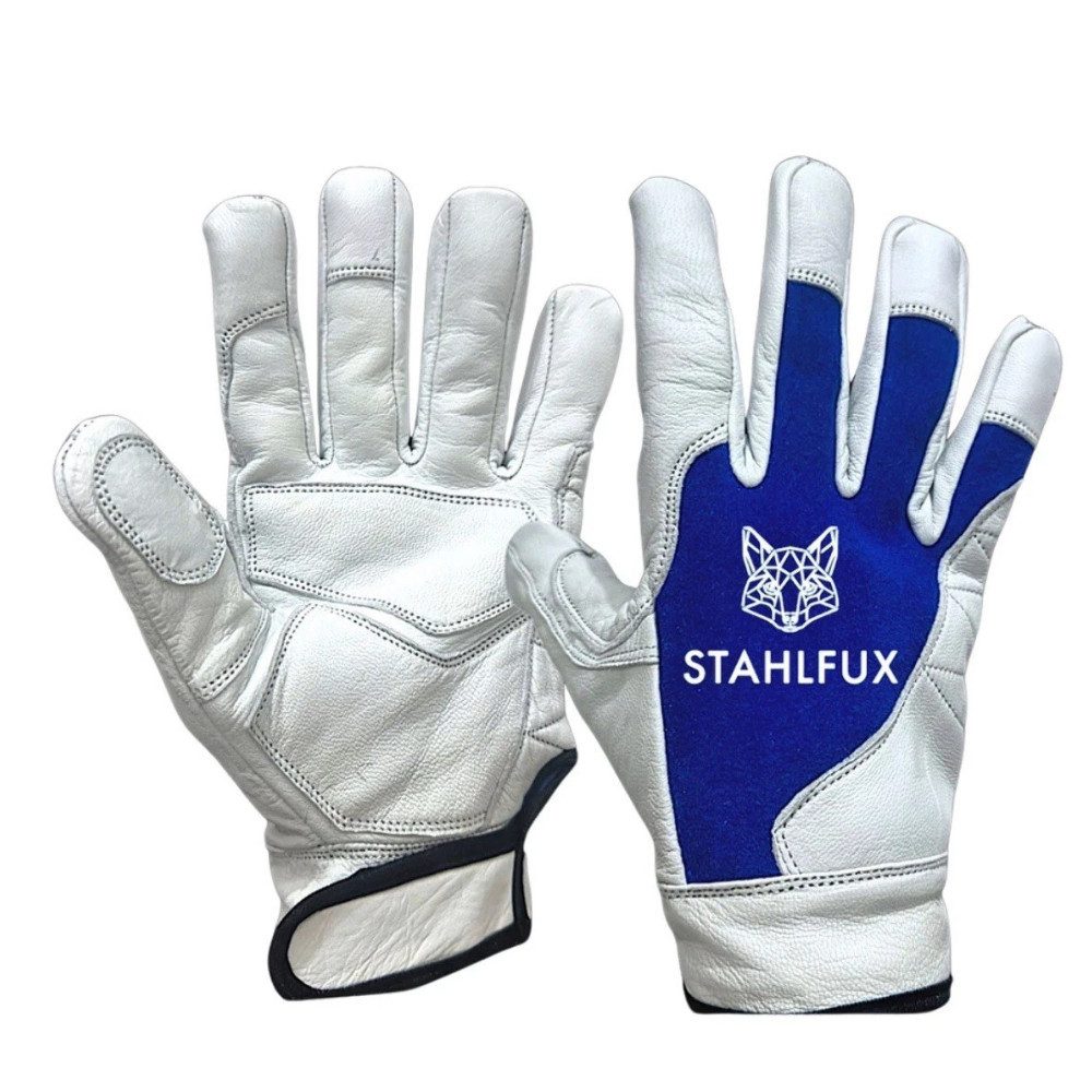 StahlFux Schweißerhandschuhe Перчатки Ziegenleder Schweißhandschuhe (Spar-Set, 1-St., Schweißarbeiten) Verstärkte Nähte schützen zuverlässig vor Hitze und Abrieb