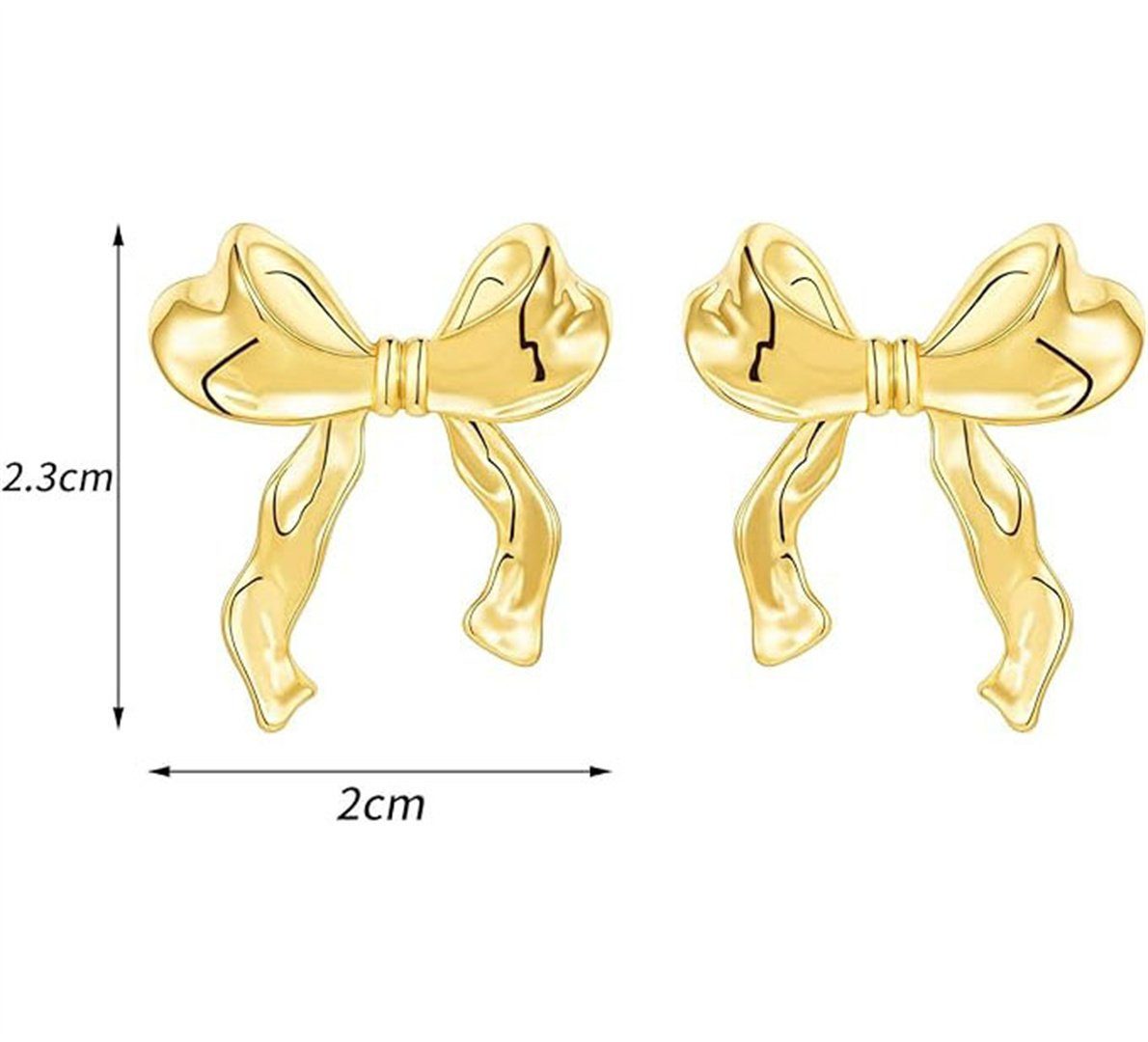 Bogen Silber Ohrstecker Schmuck Earrings, Gold für Gold- (1-tlg., Ohrhänger-Set L.Ru Bandohrringe, Frauen Silberohrringe Damen Ohrringe Geschenk Schleifen Damen, für und UG Schleifenstil), Bow