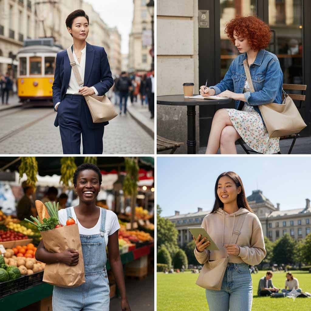 ITALYSHOP24 Schultertasche DAMEN TASCHE SHOPPER Hobo Bag Reise Freizeit Urlaub Leder Optik leicht (Spar-Set: Tasche mit 2 Gürtel, Zusatz Muster Stoffgurt Umhängeband), Handtasche Crossbody Umhängetasche Beuteltasche Crossover BodyBag